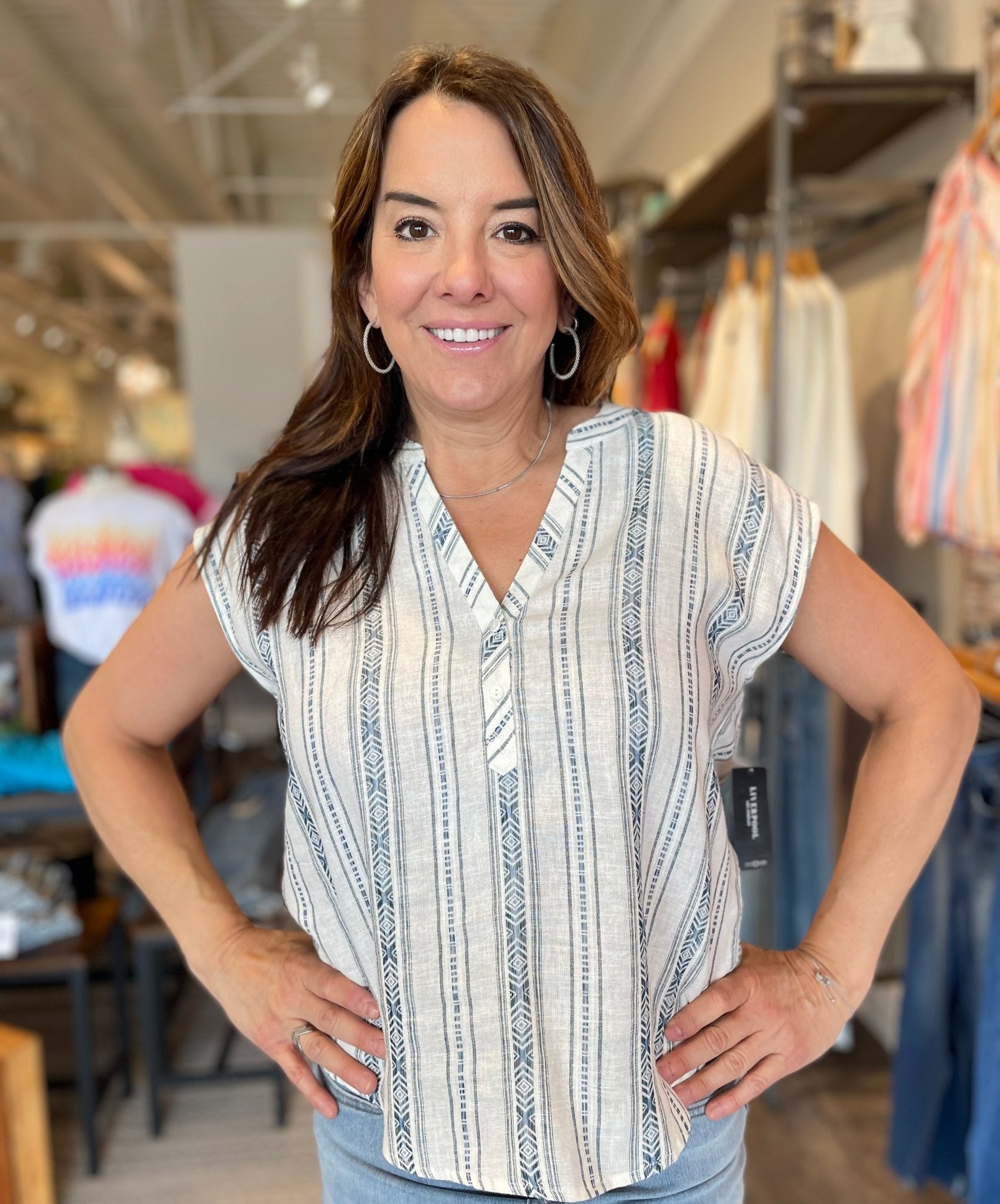 Woven Dolman W/ Placket S24 - HQ - Mainstream Boutique