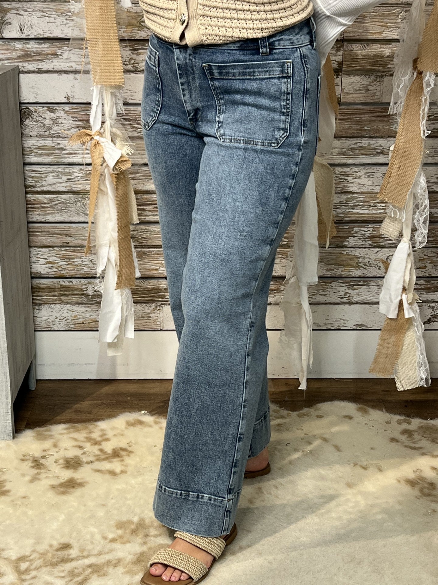 Lola Colette Morning Light High Rise Wide Leg Denim - Mainstream Boutique