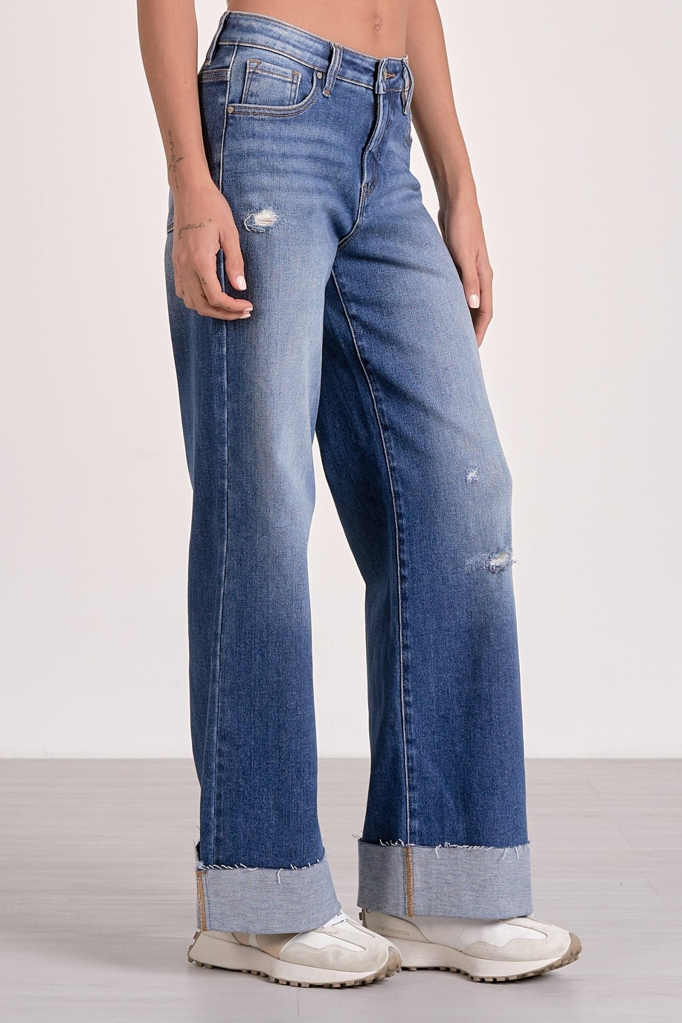 Cuffed Bottom Jeans - Mainstream Boutique