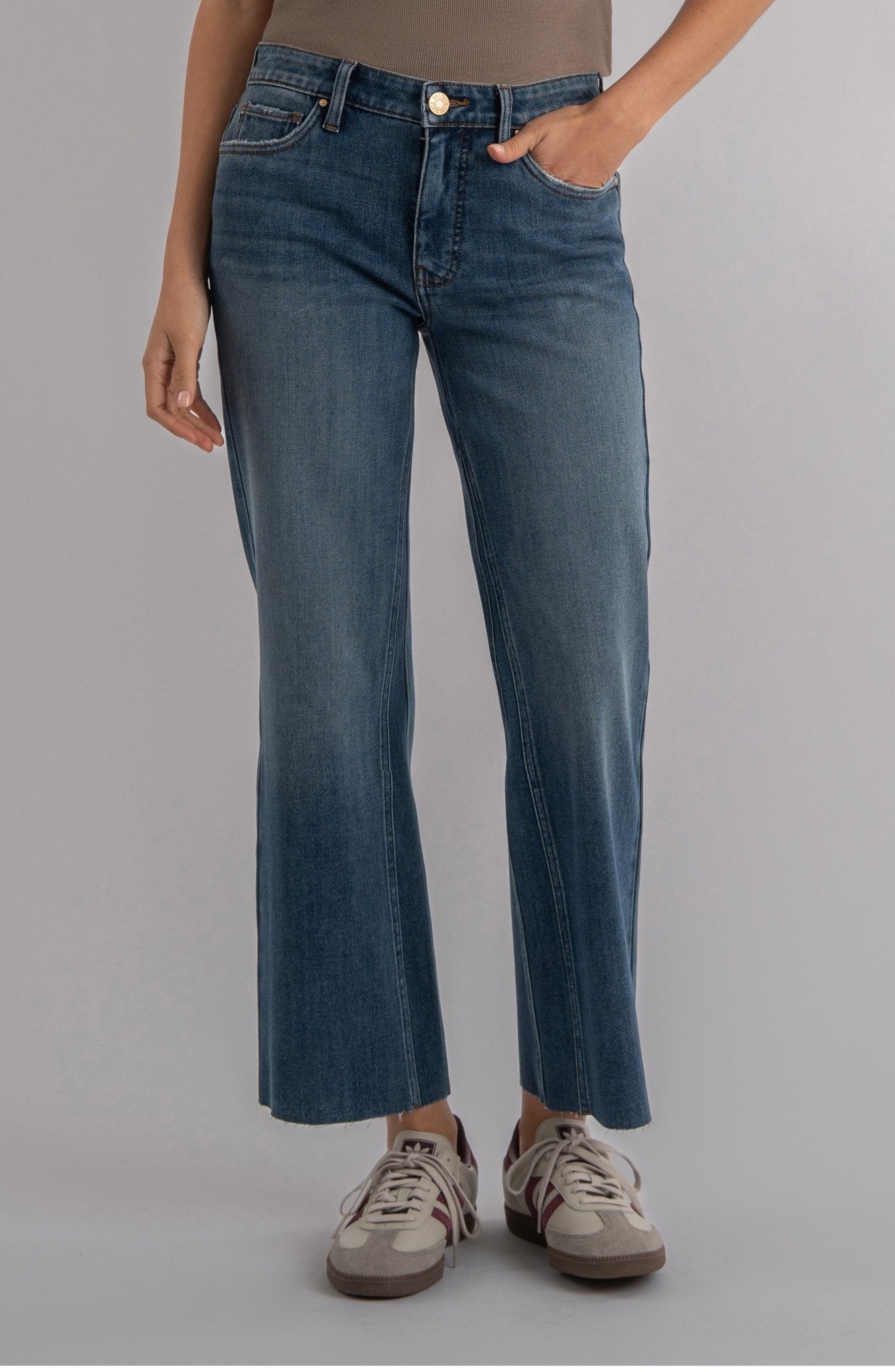 KUT Kelsey High Rise Fab Ab Ankle Flare - Command - Mainstream Boutique