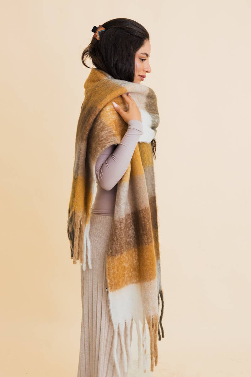 Cozy Breeze Oversized Fringe Scarf - Fall & Winter Essential - Mainstream Boutique
