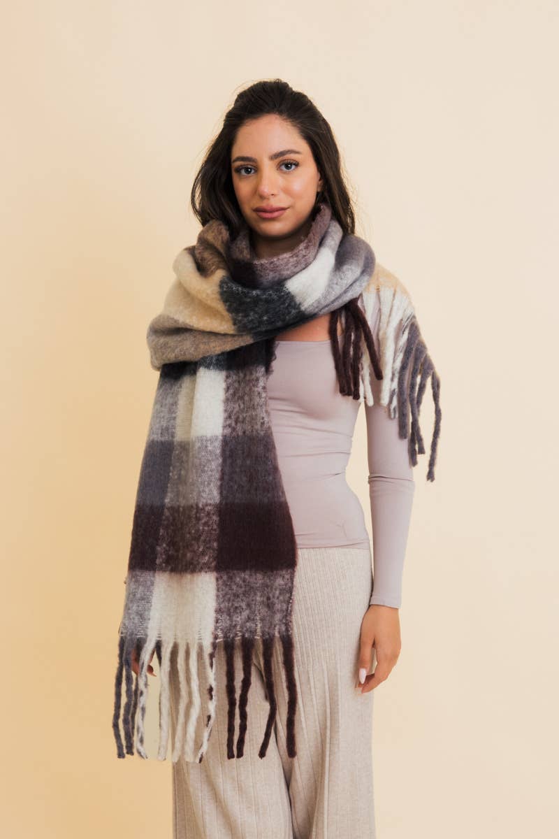 Cozy Breeze Oversized Fringe Scarf - Fall & Winter Essential - Mainstream Boutique