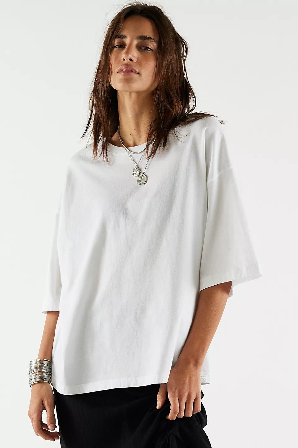 Free People Perfect Oversized Tee - White - Mainstream Boutique
