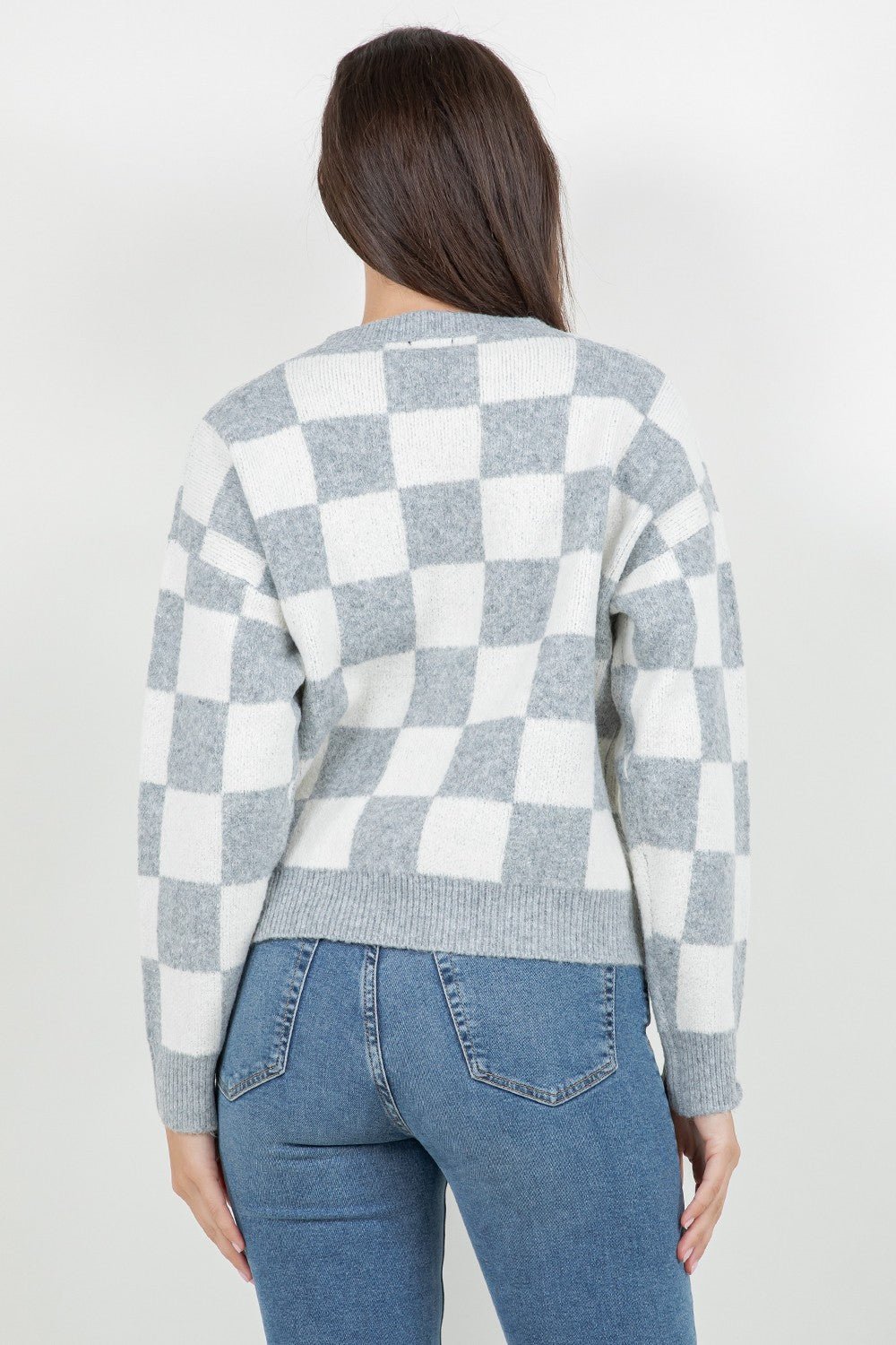 Checkered Cozy Knit Sweater - Mainstream Boutique