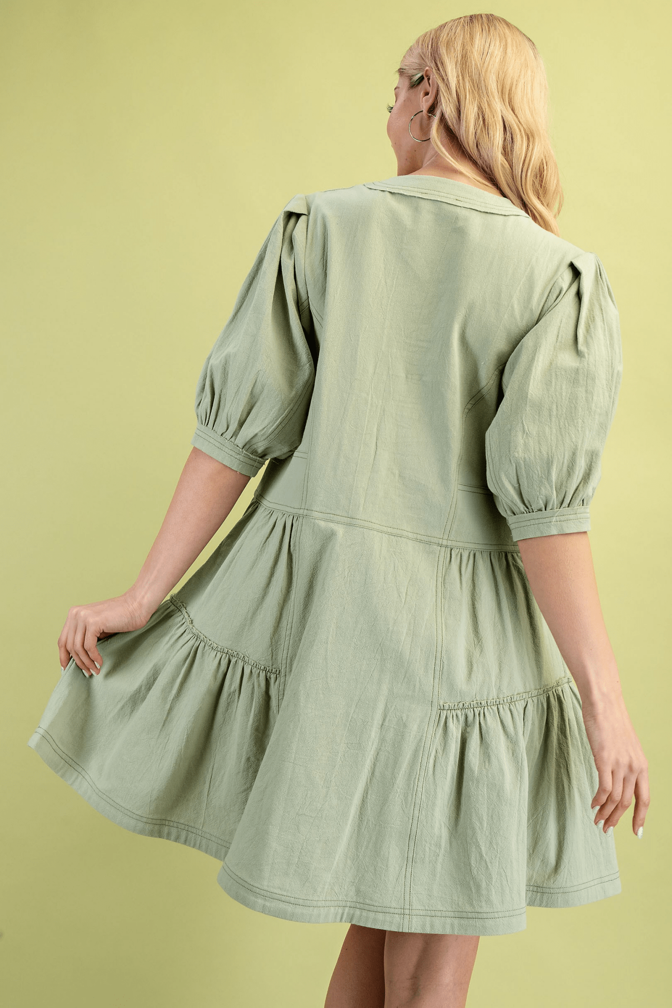 Front Zip V - Neck Dress - Mainstream Boutique