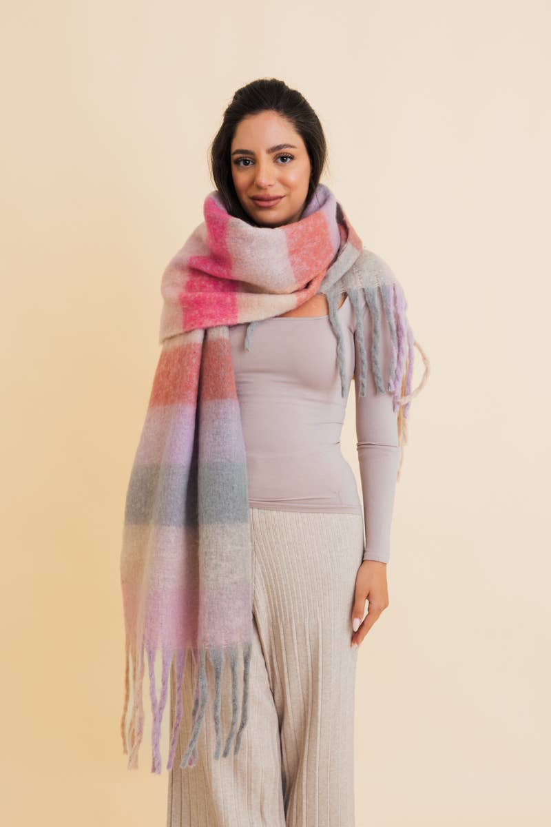 Cozy Breeze Oversized Fringe Scarf - Fall & Winter Essential - Mainstream Boutique