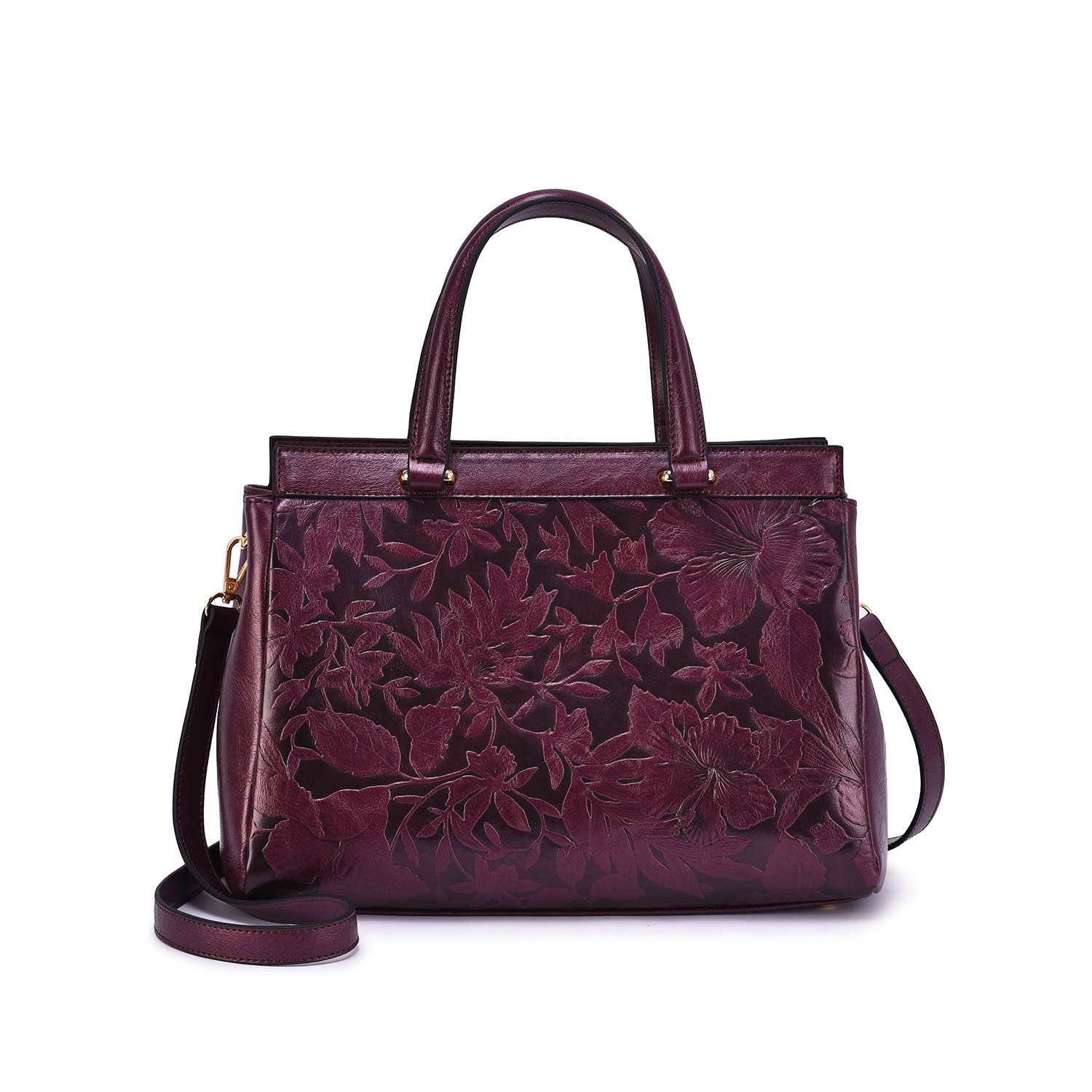 Salome 3D Embossed Floral Satchel - Mainstream Boutique