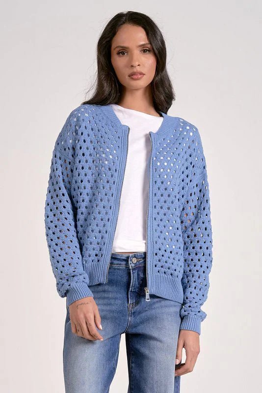 Sweater Cardigan Zip Up - Mainstream Boutique
