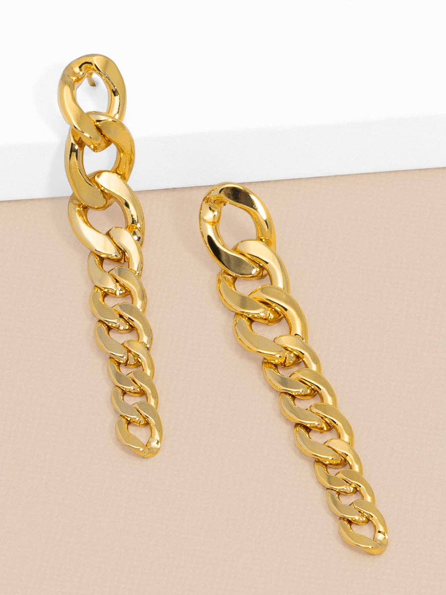 Curb Chain Drop Earring - Mainstream Boutique