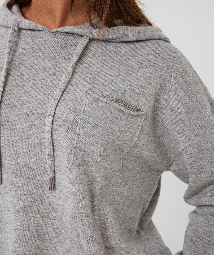 Sweater Hoodie Chest Pocket 100% Wool - Mainstream Boutique