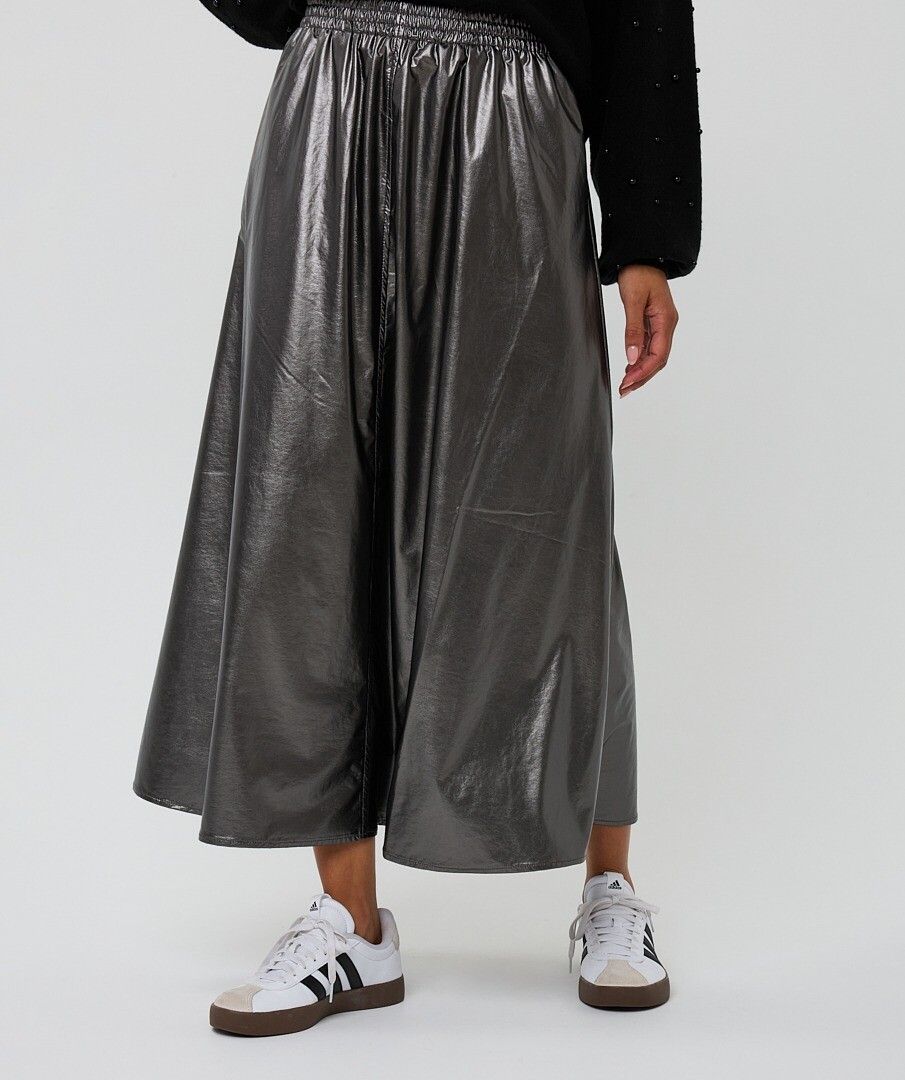 Skirt Long Metallic PU - Mainstream Boutique