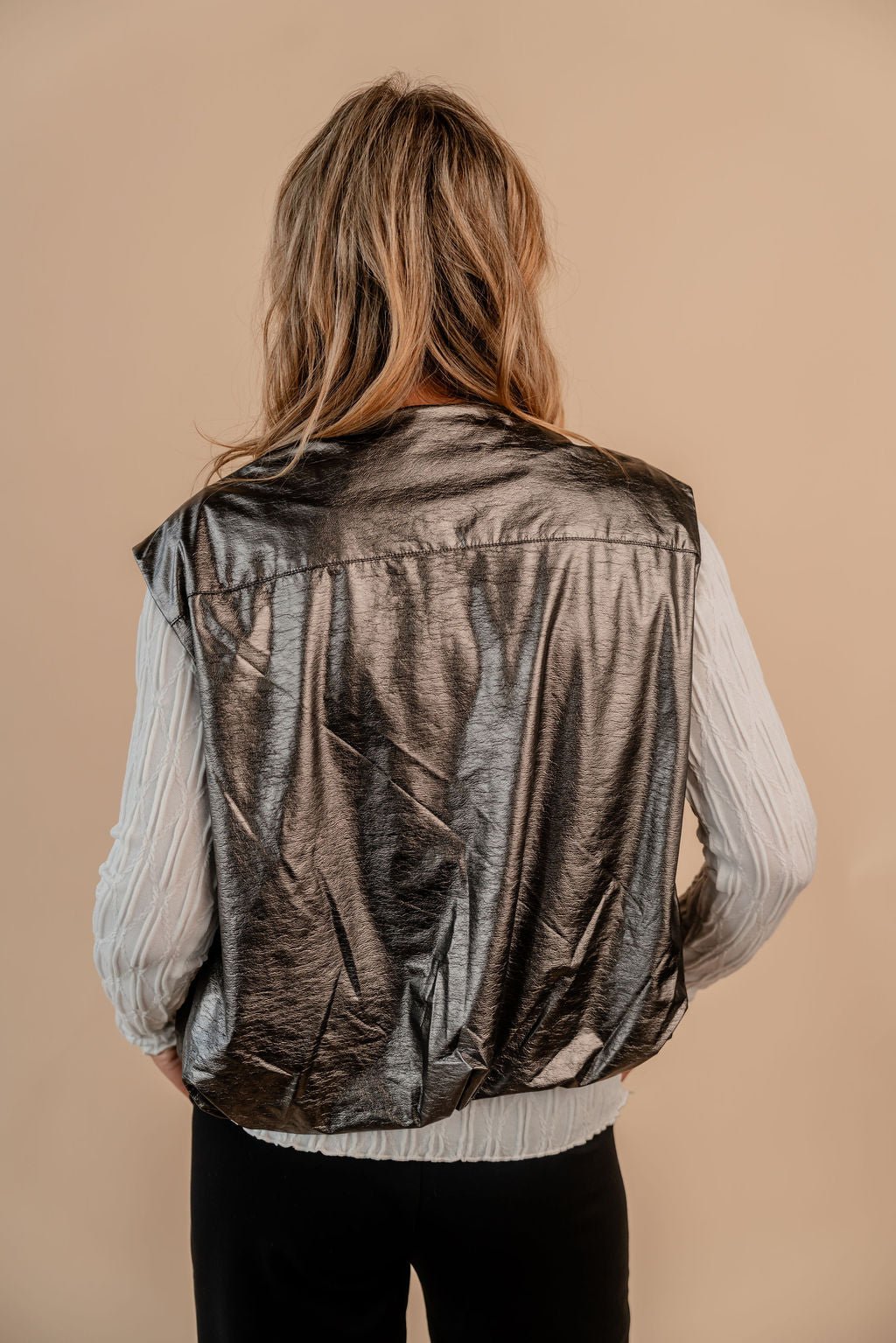 Bodywarmer Metallic Vest - Mainstream Boutique