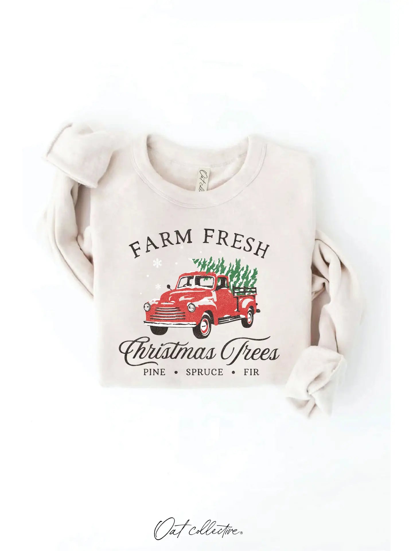 Farm Fresh Christmas Trees Graphic Sweatshirt - Mainstream Boutique