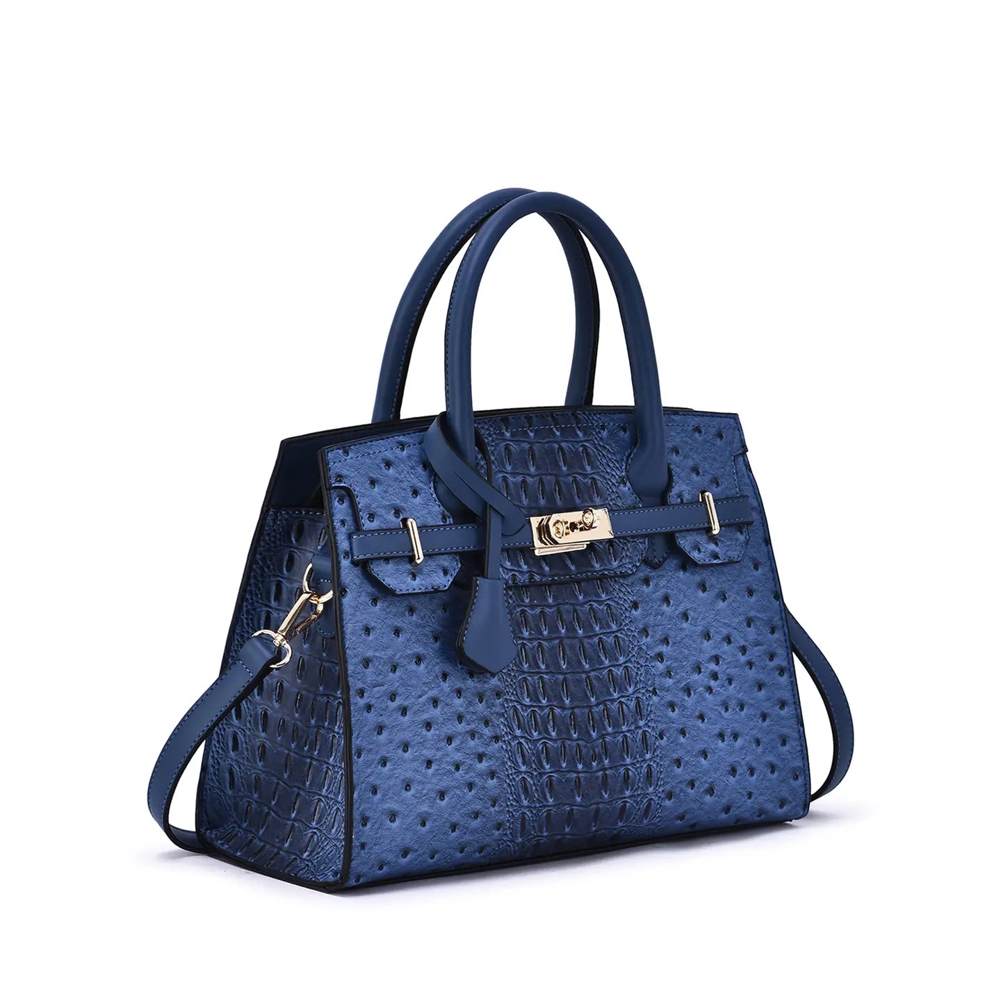 Virginia Ostrich & Croc Structured Satchel - Mainstream Boutique