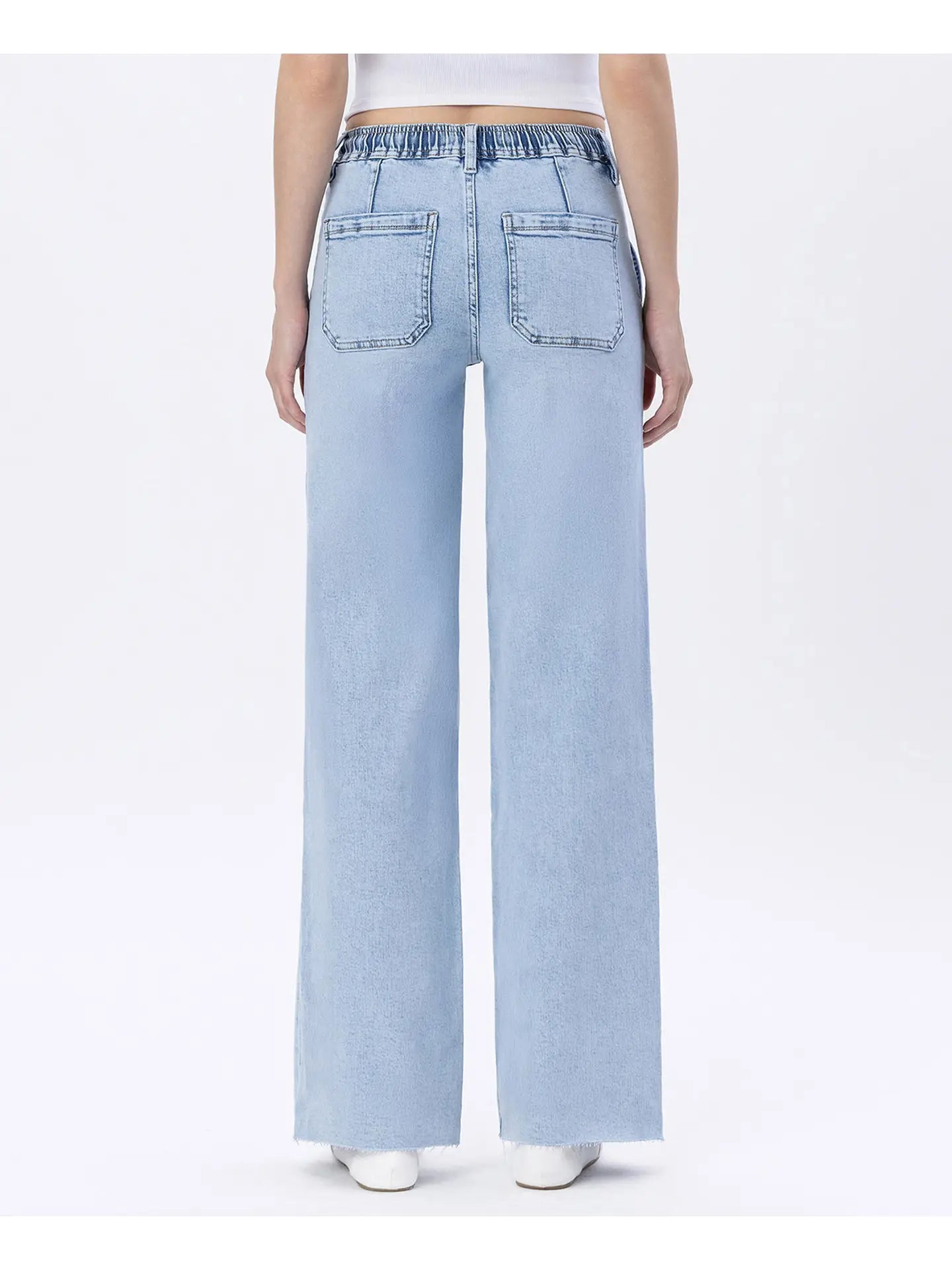 High Rise Drawstring Wide Leg Jean - Mainstream Boutique