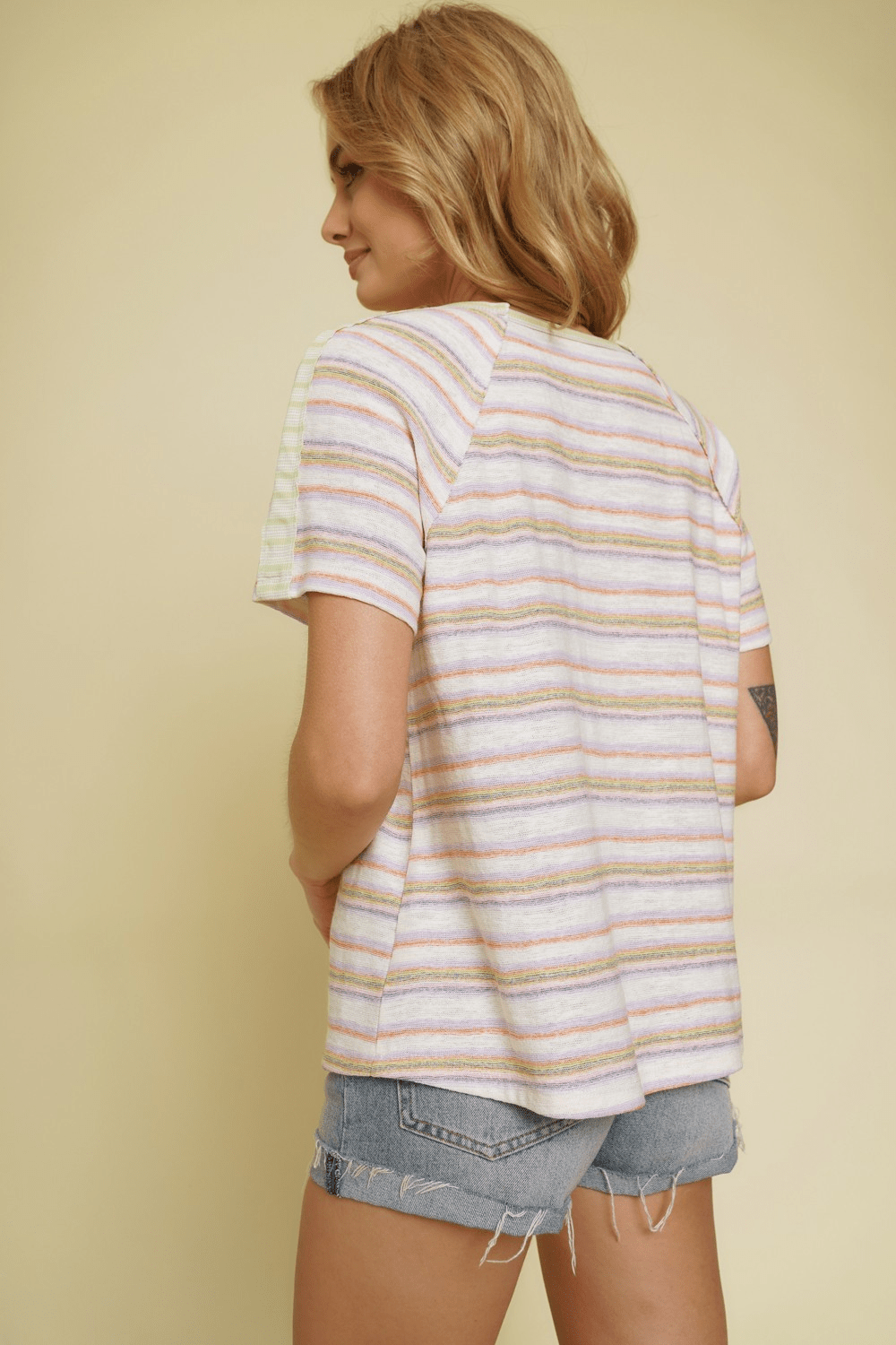 Multi - Striped Raglan Top - Mainstream Boutique