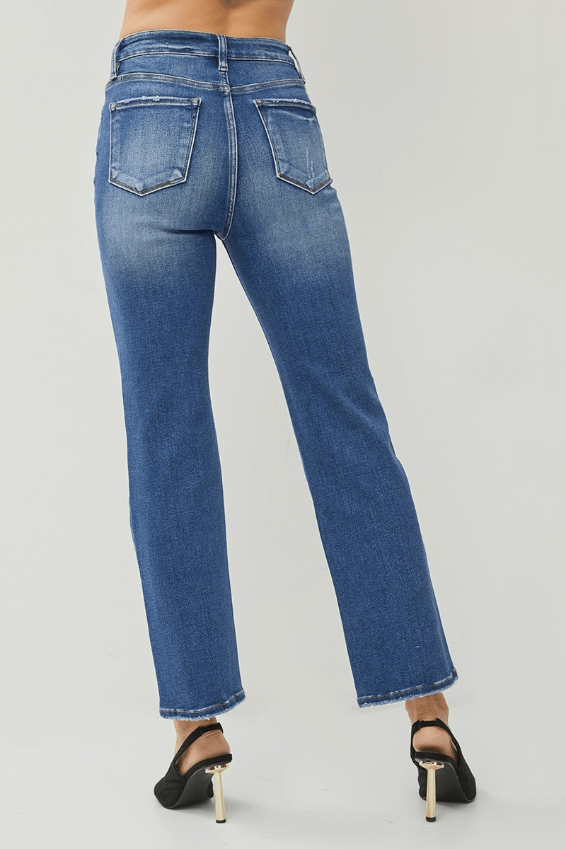 High Rise Straight Ankle Jeans - Mainstream Boutique