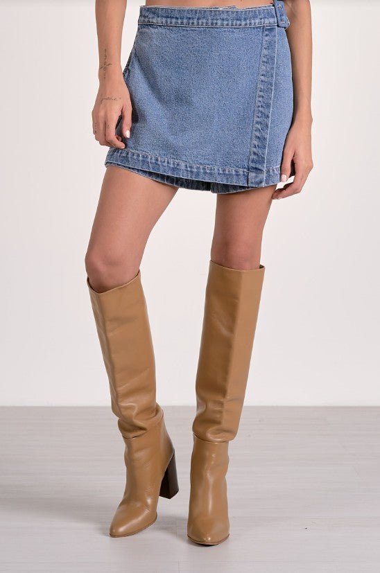 Downtown Edge Denim Skort - Mainstream Boutique