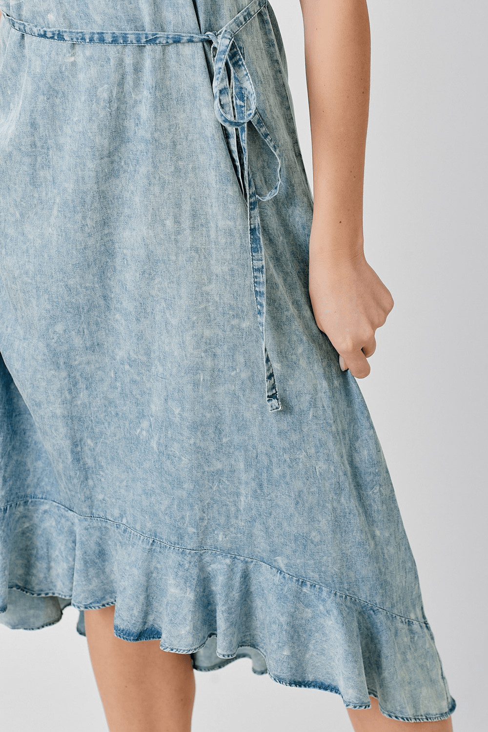 Tencel Ruffle Hem Dress - Mainstream Boutique