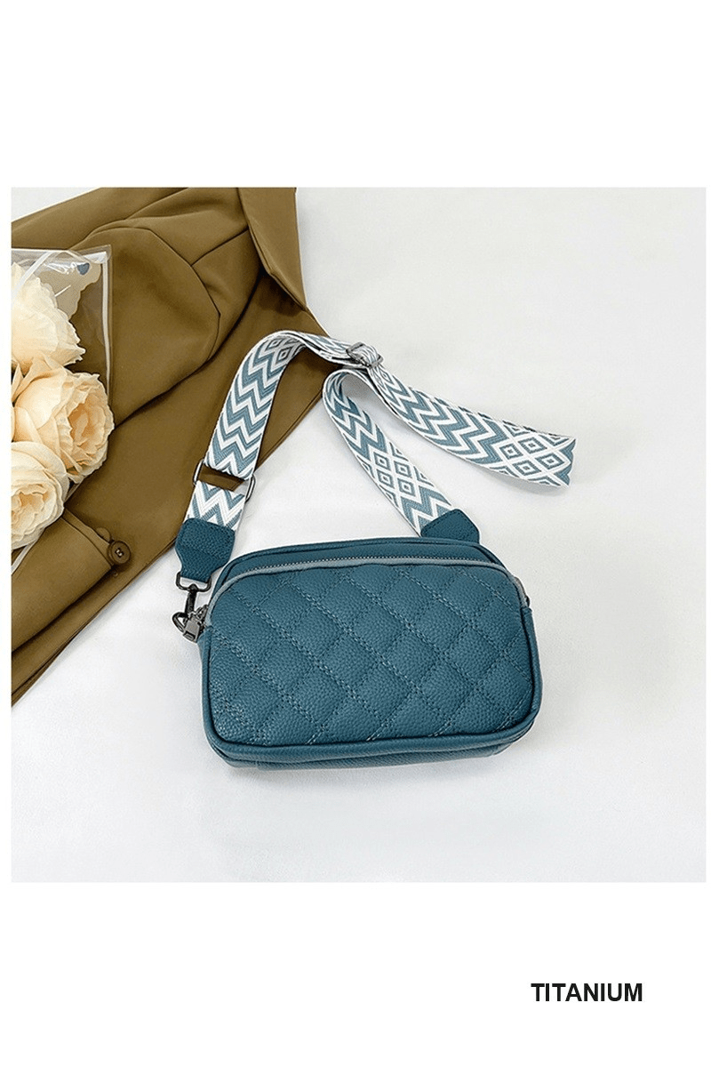 Quilted Vegan Leather Crossbody Bag - Mainstream Boutique