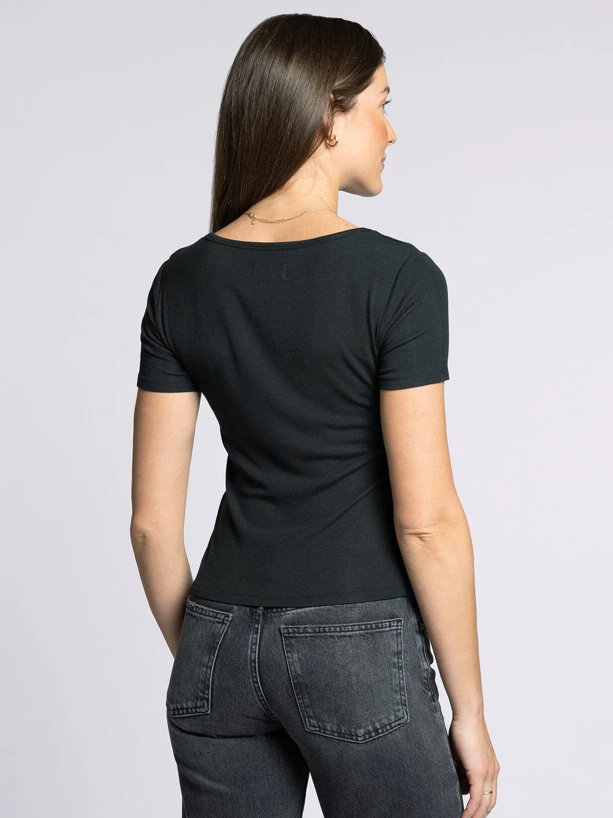 Squared Scoop Neck Fitted Tee - Mainstream Boutique