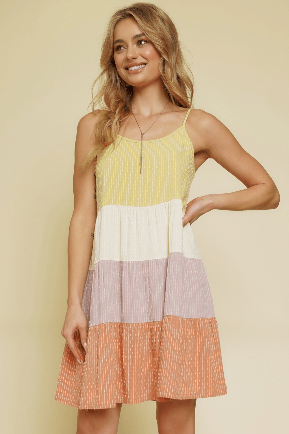 Multi Color Block Babydoll Dress - Mainstream Boutique