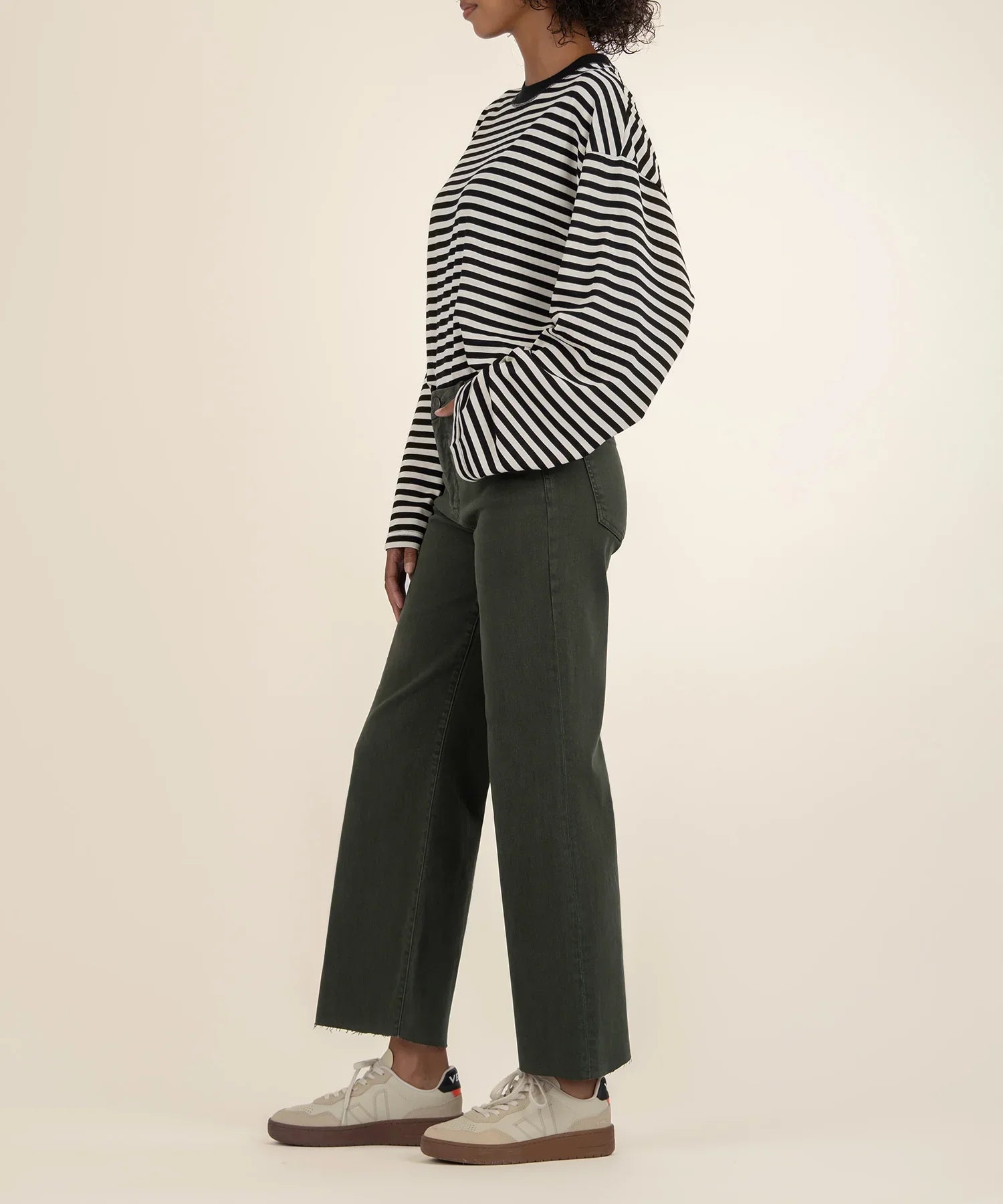 Meg High Rise Fab Ab Wide Leg Sherwood Forest - Mainstream Boutique
