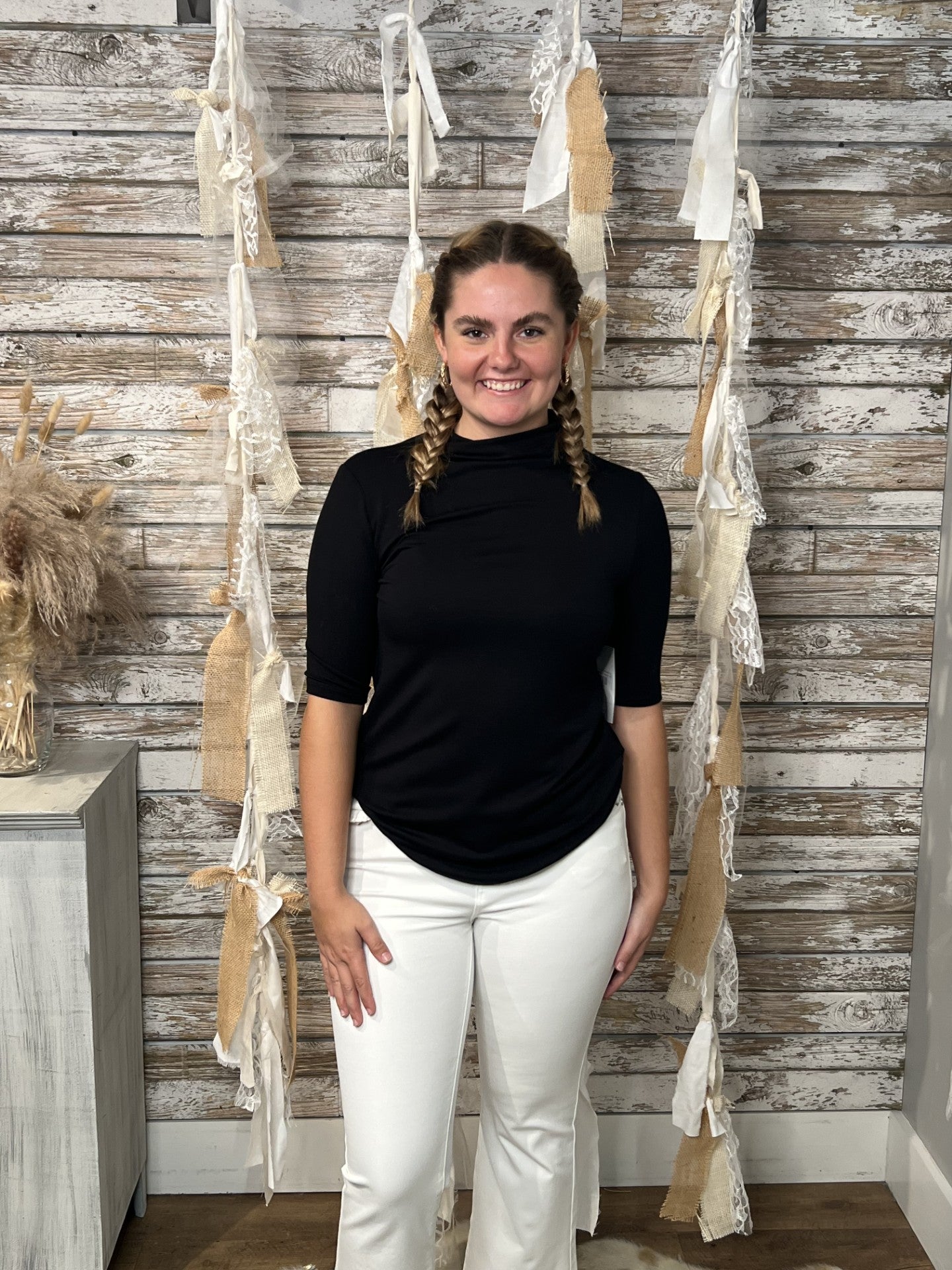 Midnight Poise Funnel Neck Top - Mainstream Boutique