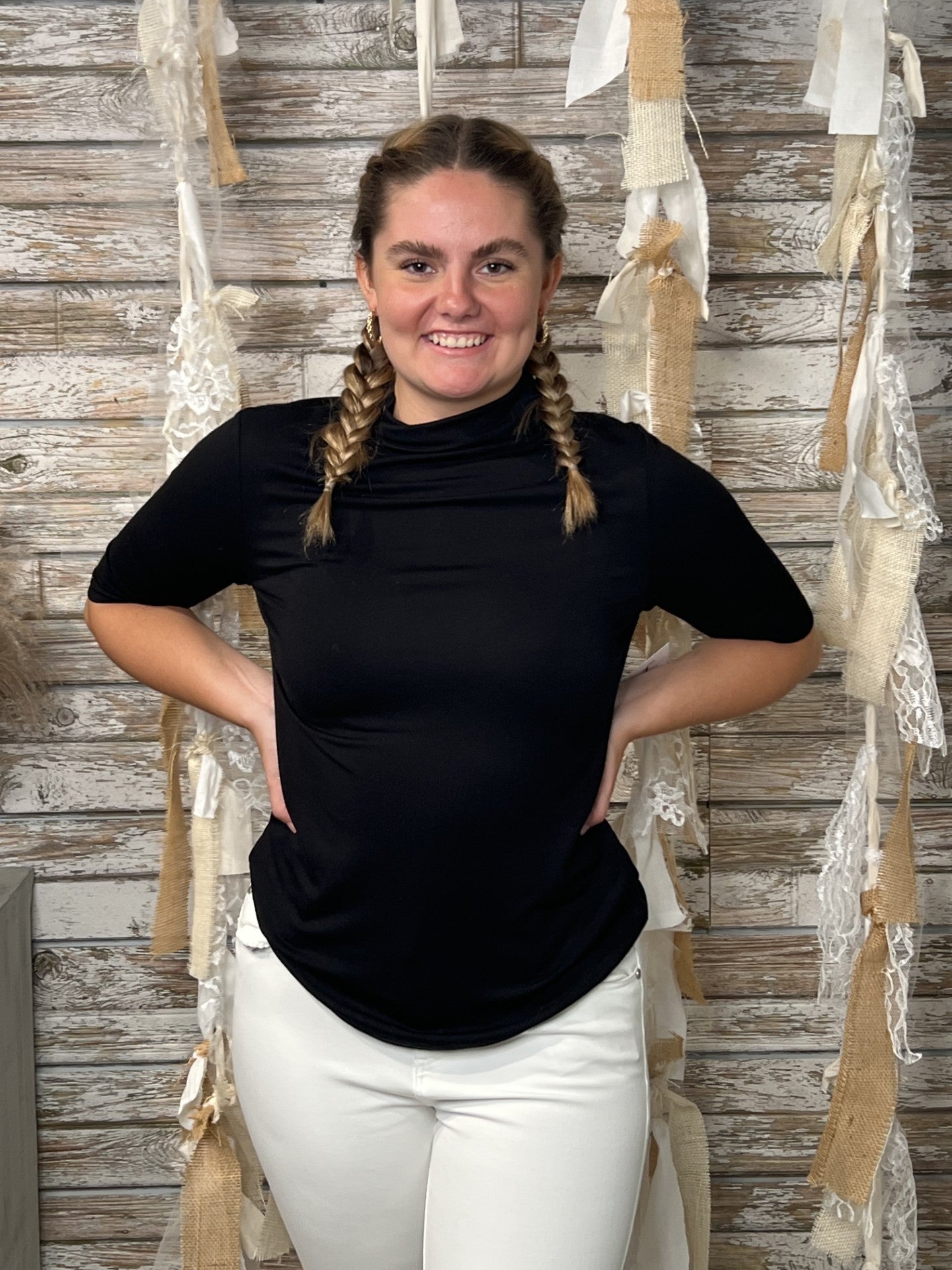 Midnight Poise Funnel Neck Top - Mainstream Boutique