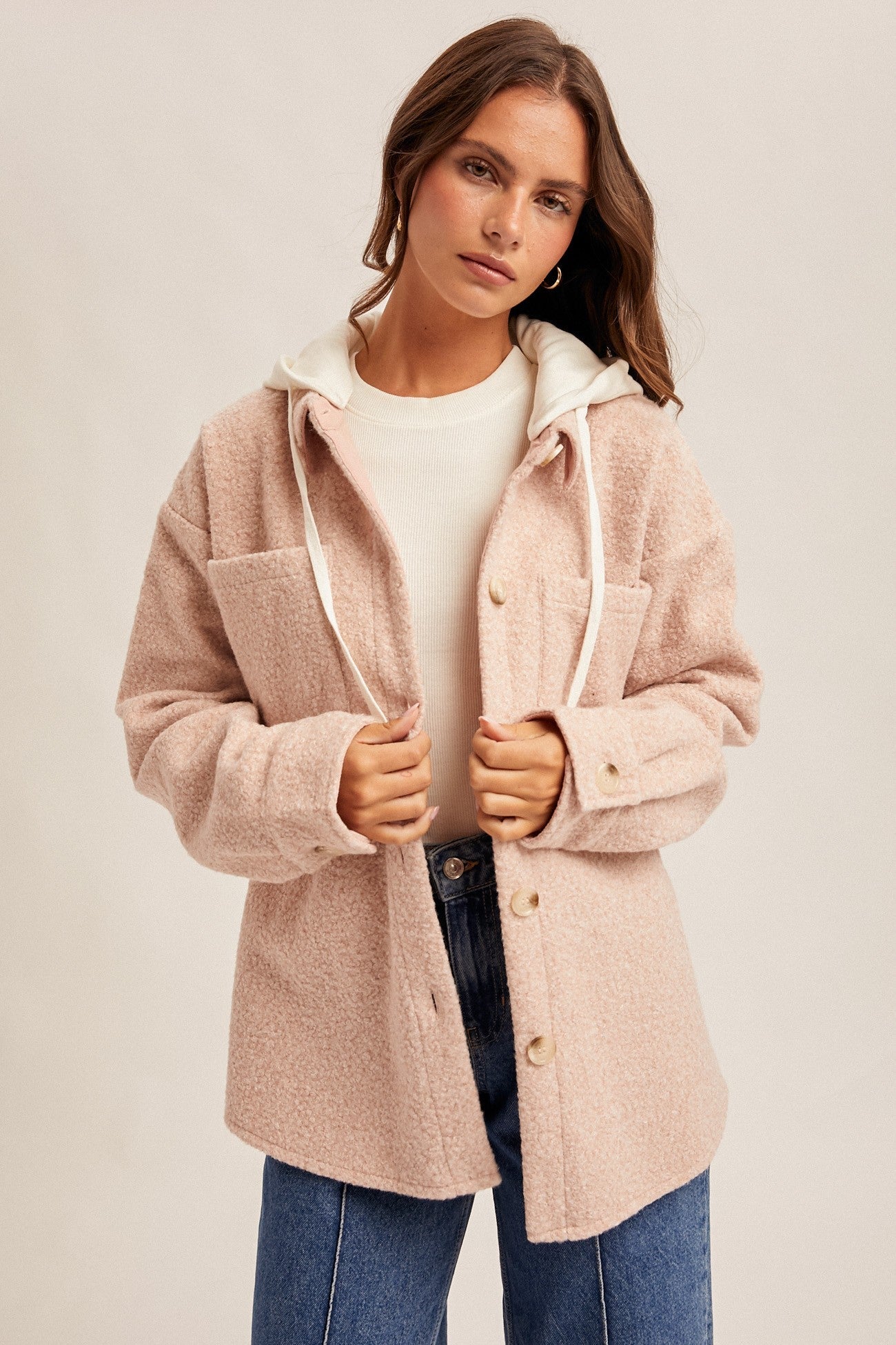 Detachable Hoodie Shacket - Mainstream Boutique