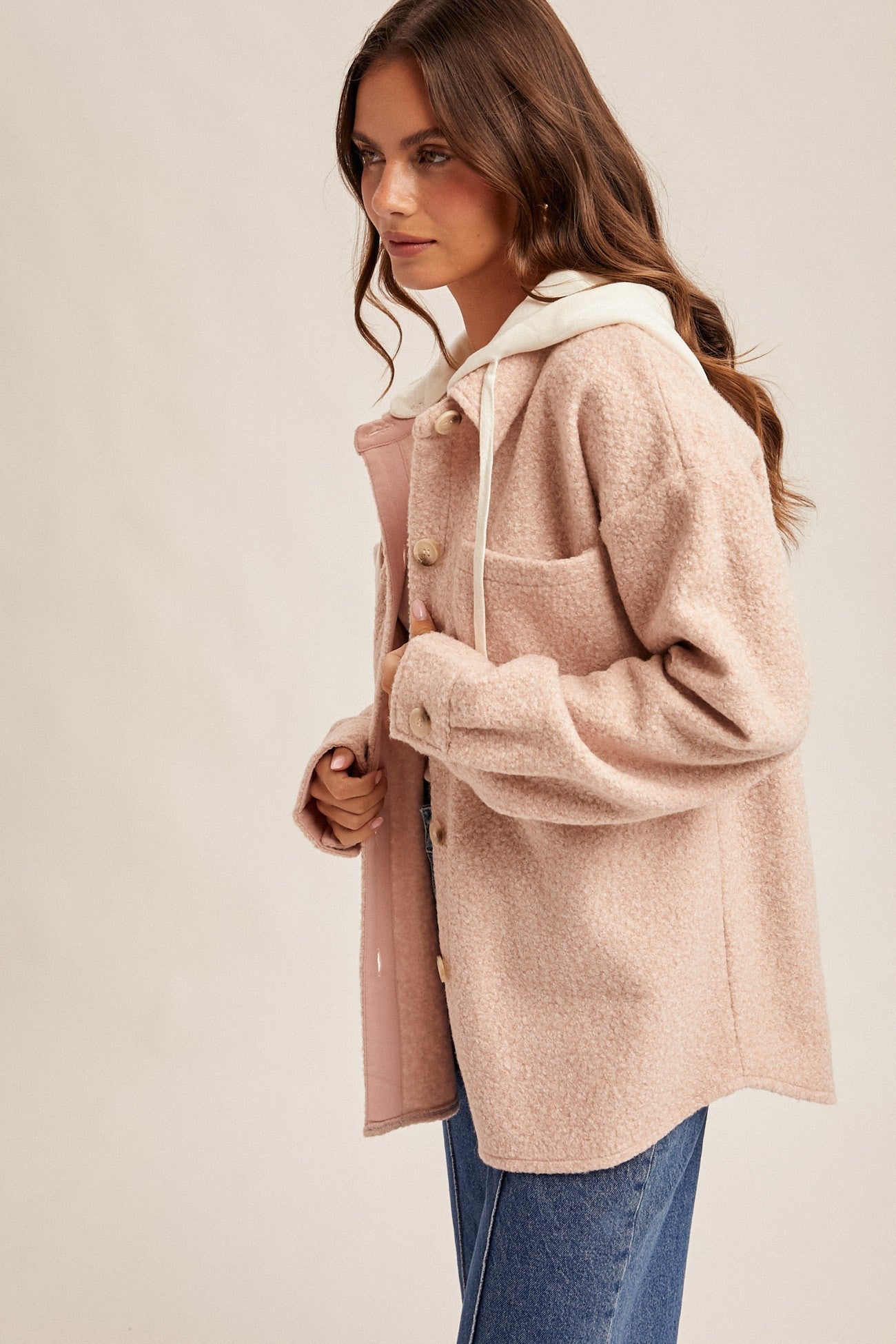 Detachable Hoodie Shacket - Mainstream Boutique