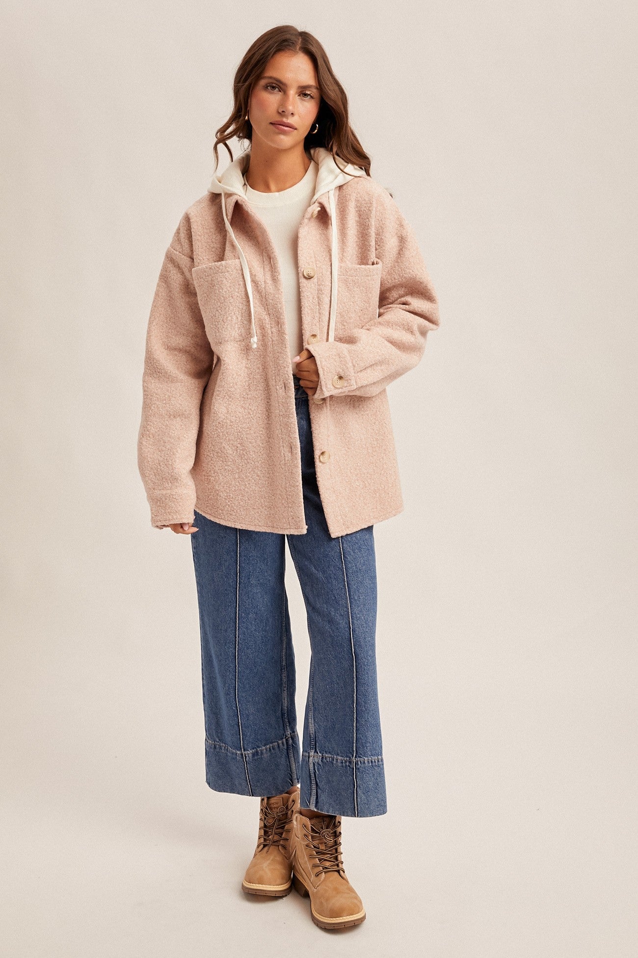 Detachable Hoodie Shacket - Mainstream Boutique