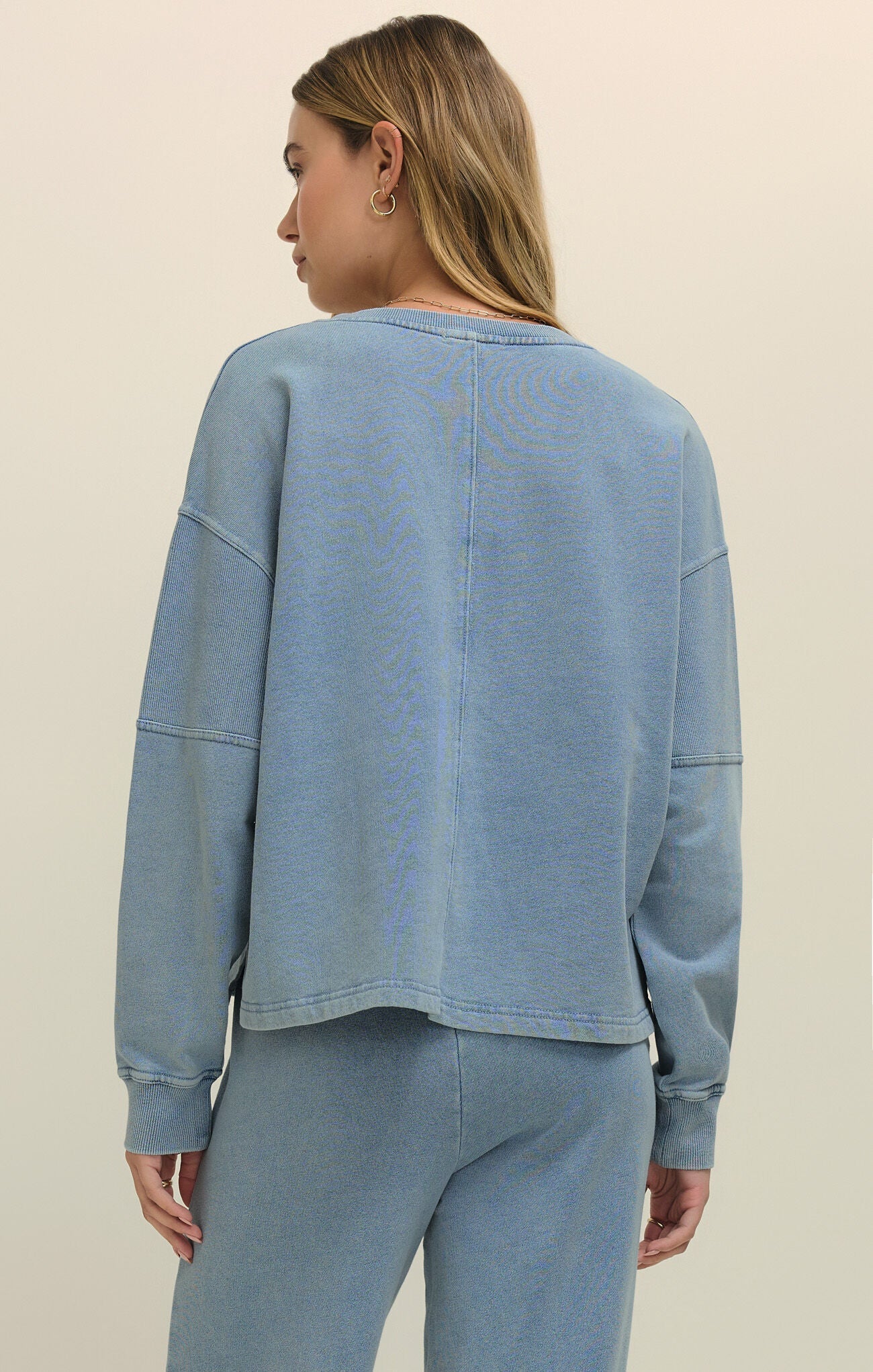 Delphine Knit Denim Sweatshirt - Mainstream Boutique