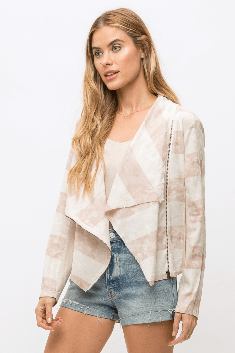 Jacquard Camo Drape Jacket - Mainstream Boutique