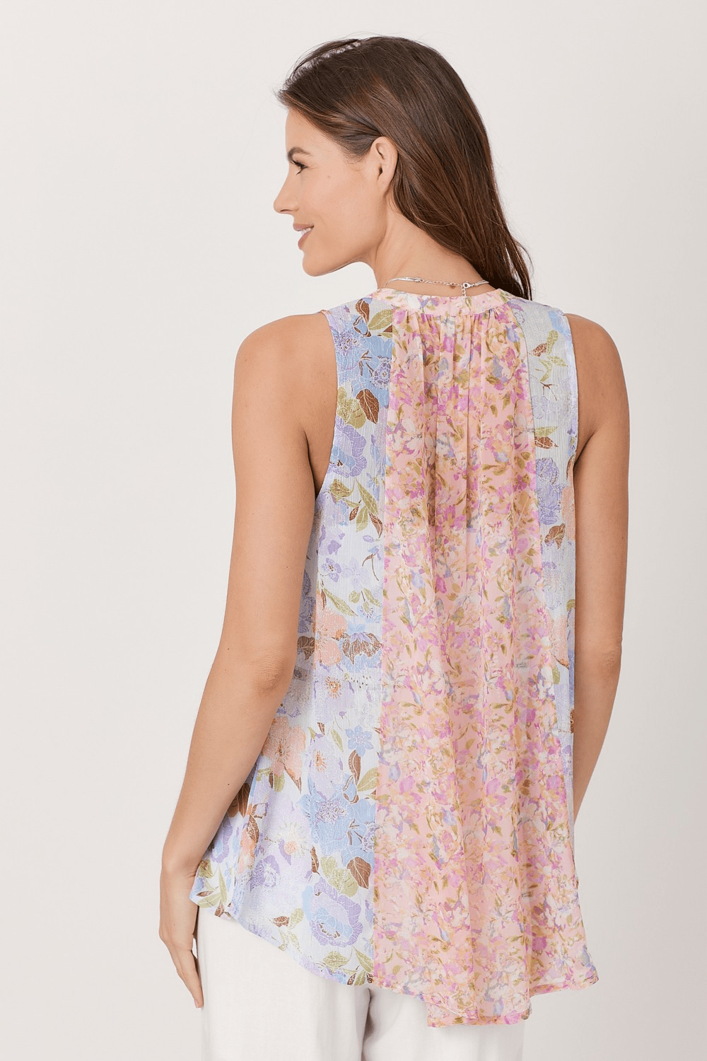 Mixed Print Flowy Top - Mainstream Boutique