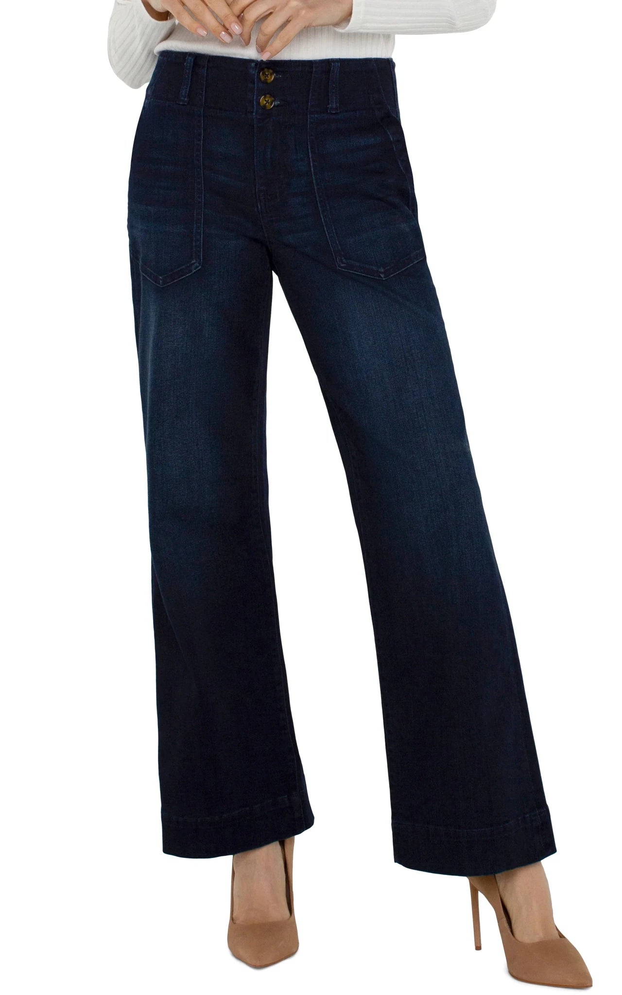 Liverpool Patch Pocket Wide Leg Jean - Mainstream Boutique