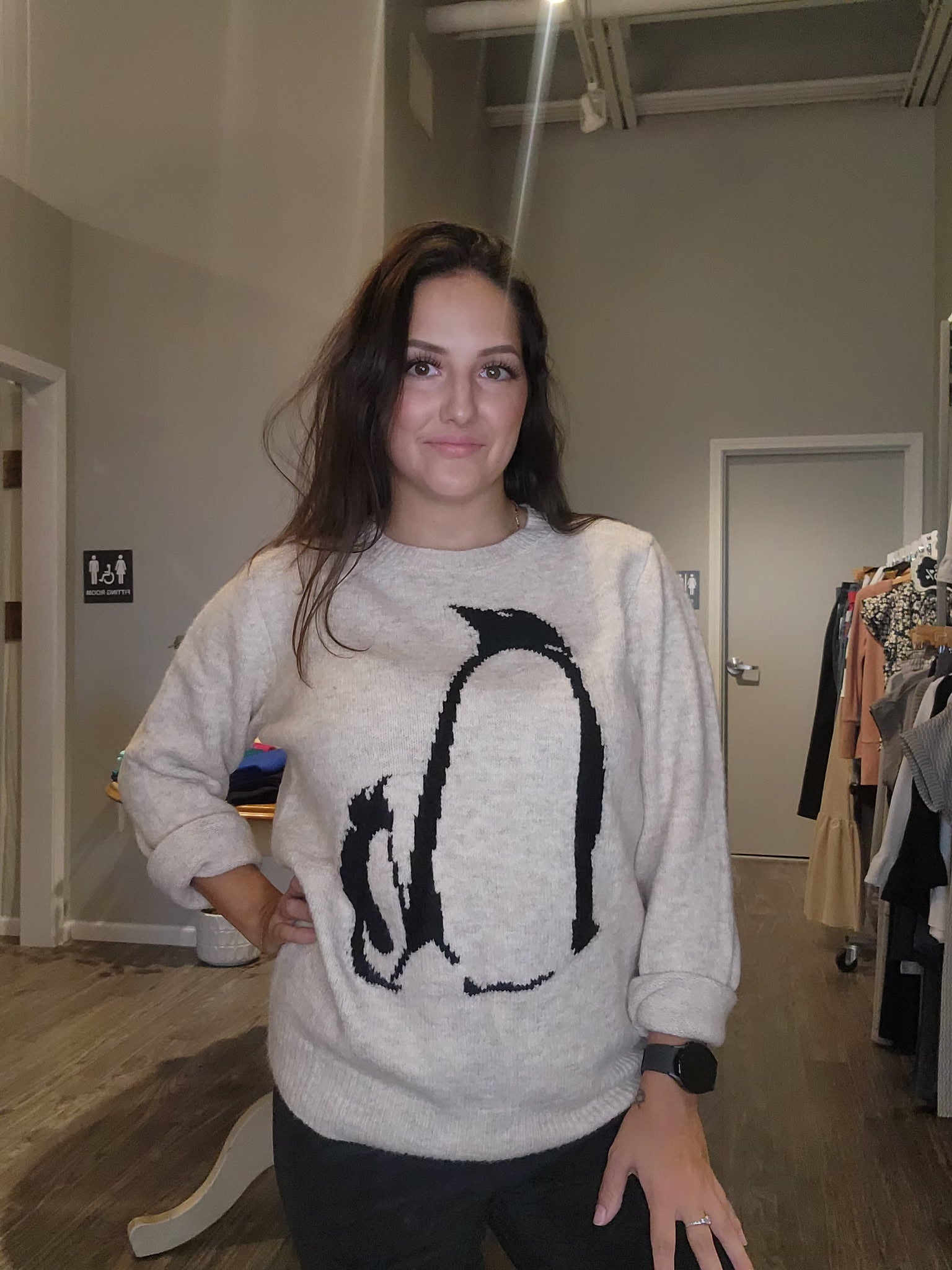 Knit Penguin Intarsia Sweater - Mainstream Boutique