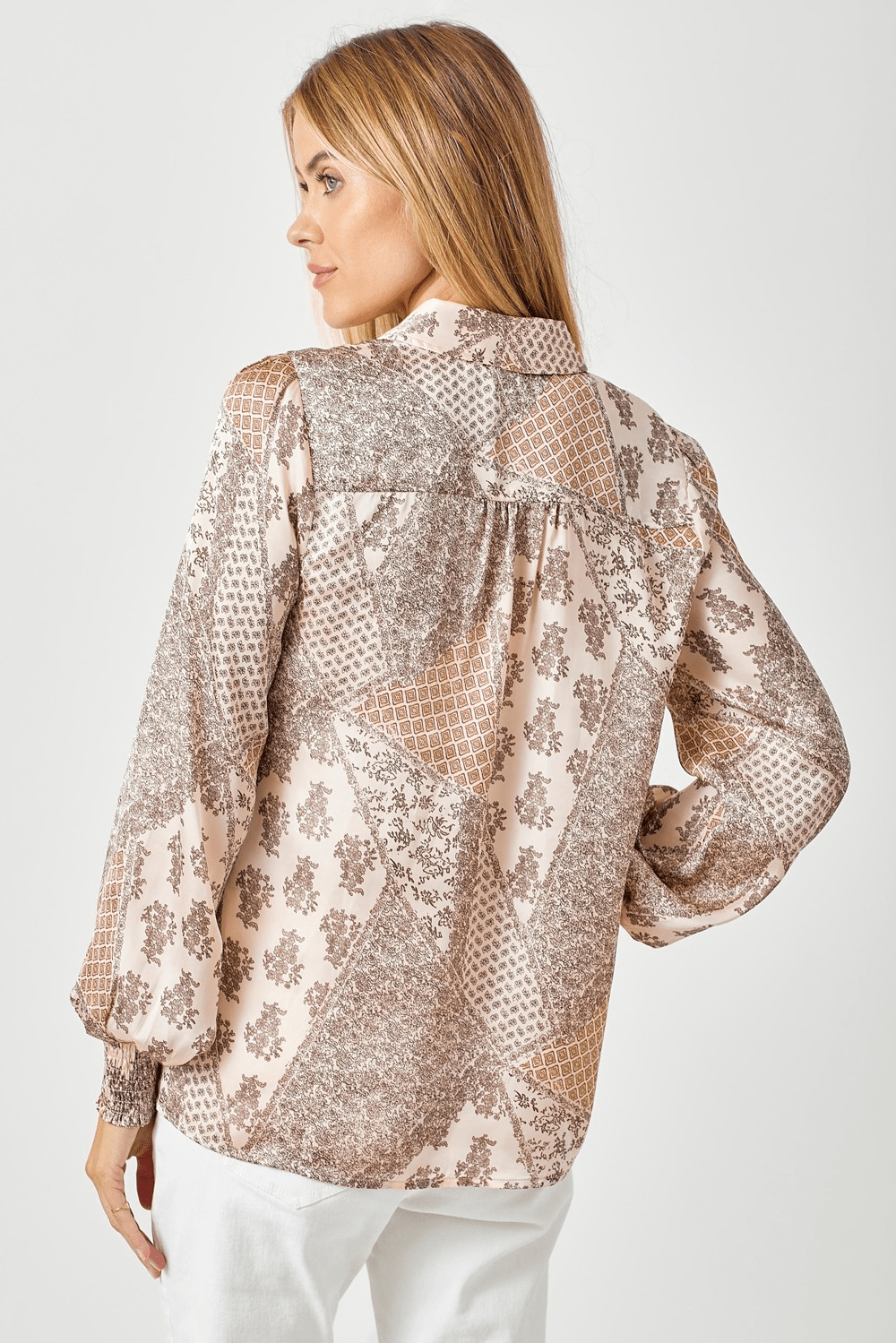 Pintuck Print Blouse - Mainstream Boutique