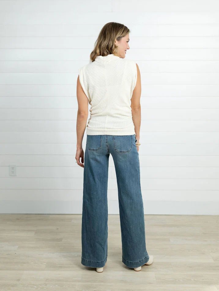Mac And Me Porkchop Pocket Wide Leg Jean - Mainstream Boutique