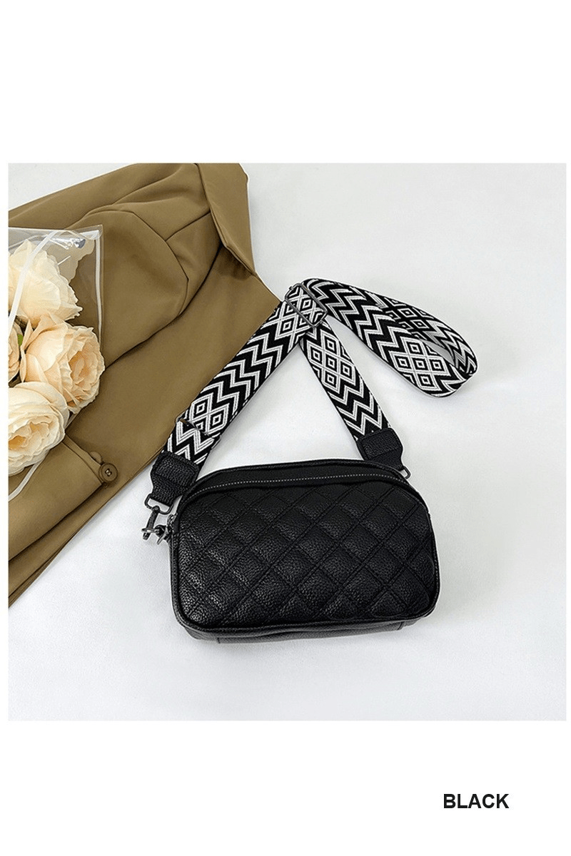 Quilted Vegan Leather Crossbody Bag - Mainstream Boutique
