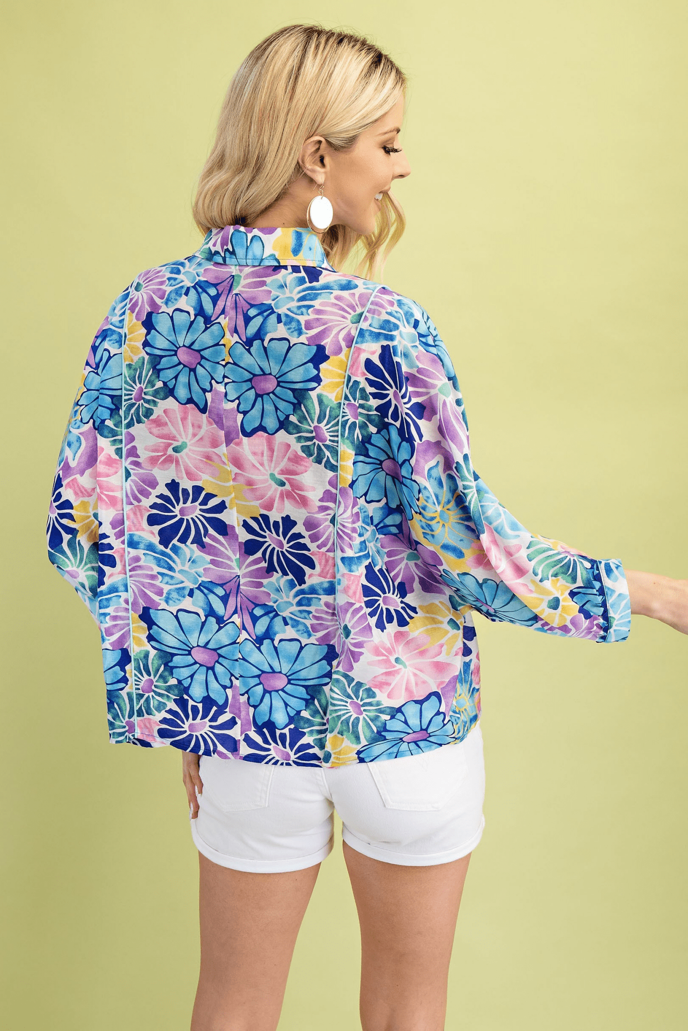 Floral Print Button Down Top - Mainstream Boutique