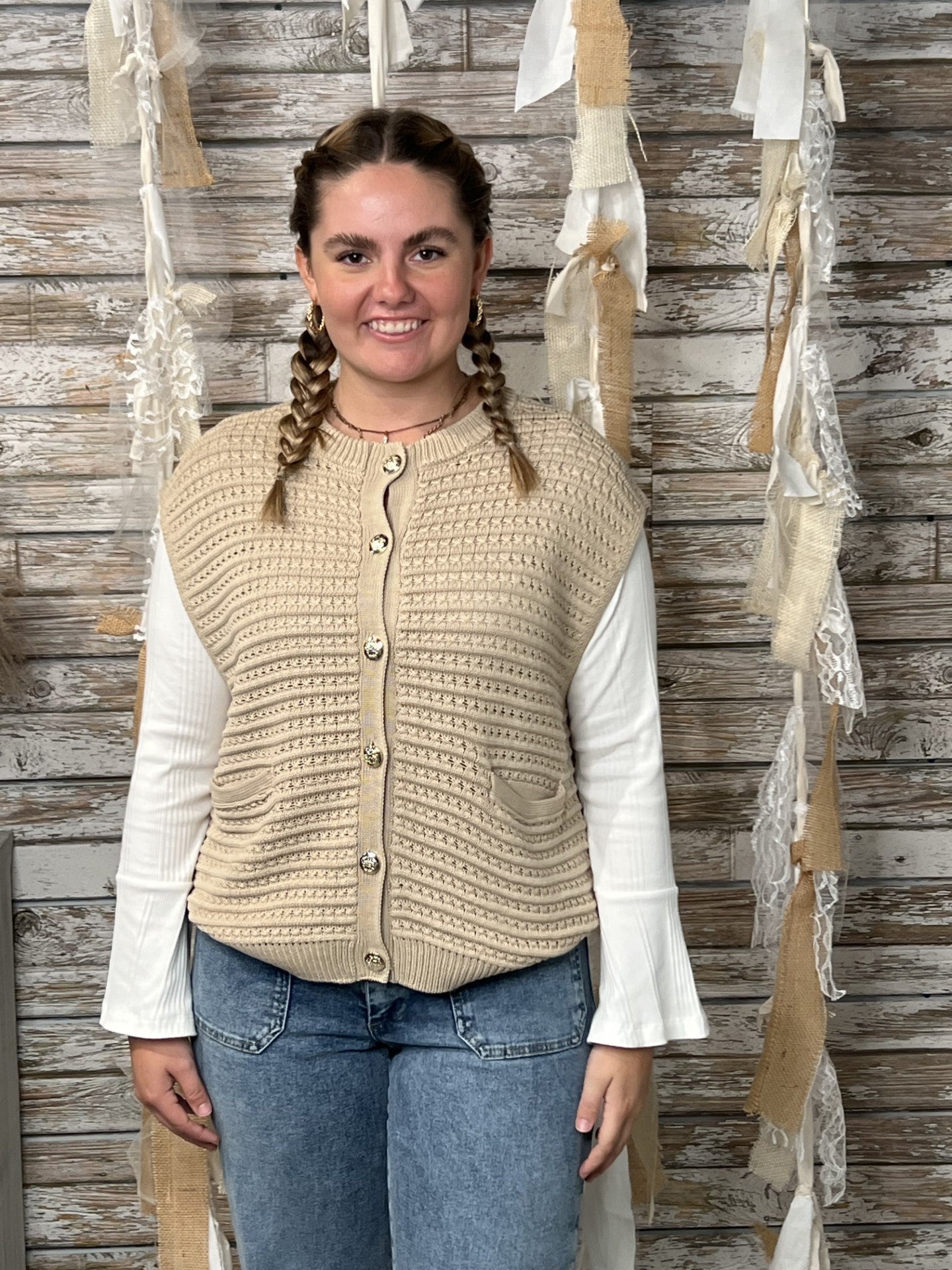 Sandstone Knit Vest - Mainstream Boutique
