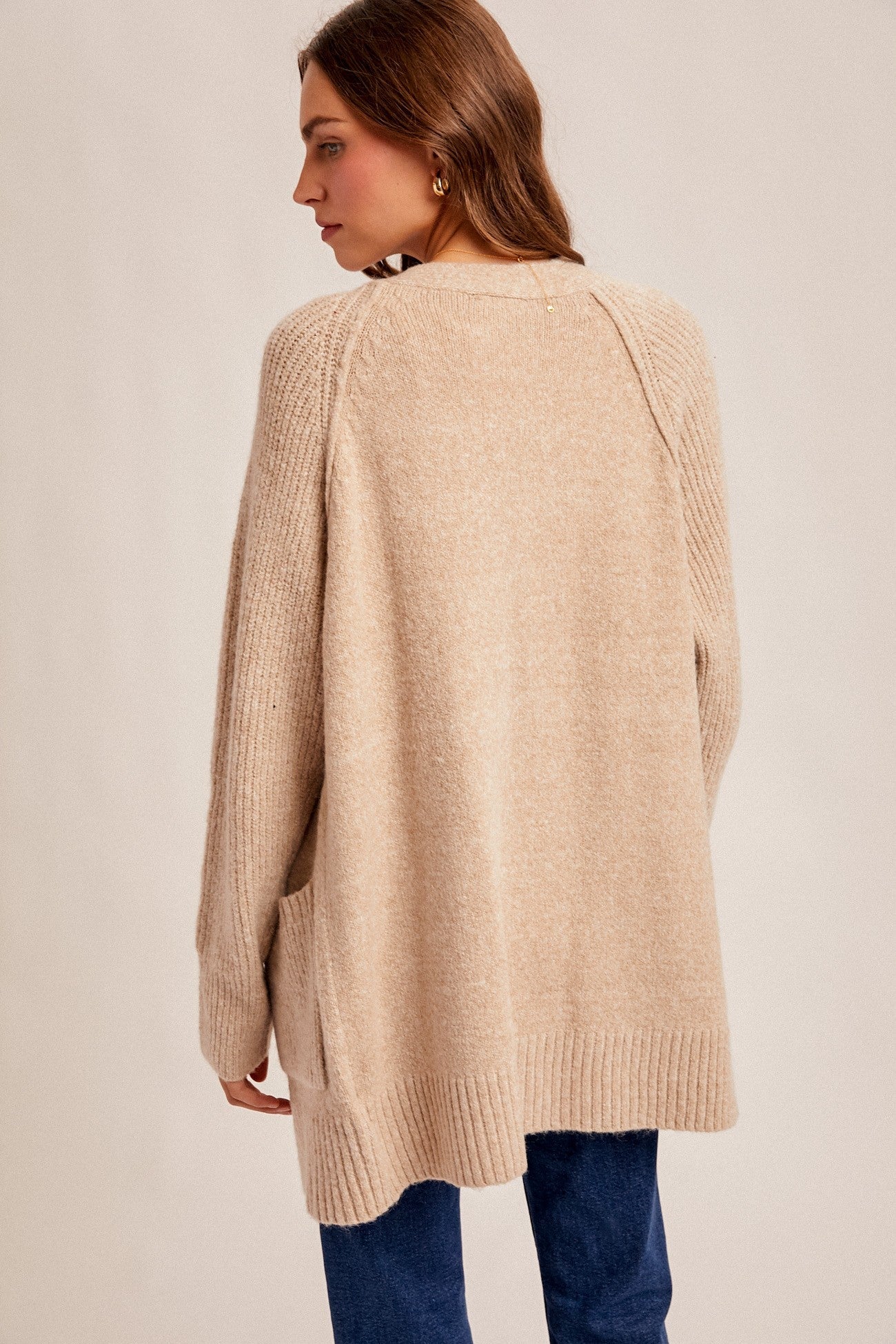 Raglan Sleeve Button Down Sweater Cardigan - Mainstream Boutique