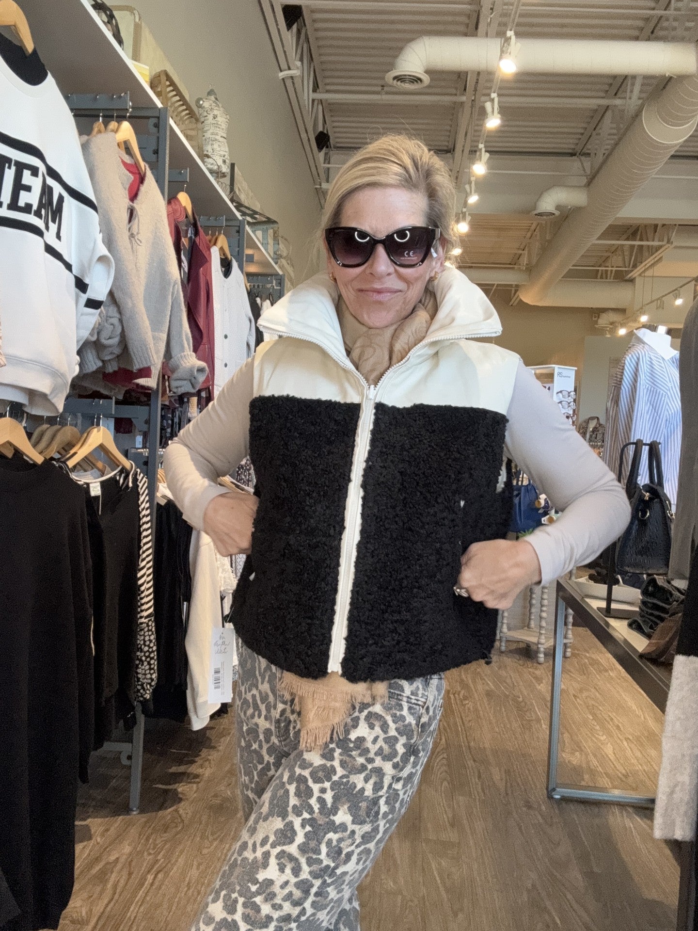Reversible Sherpa And Leather Vest - Mainstream Boutique