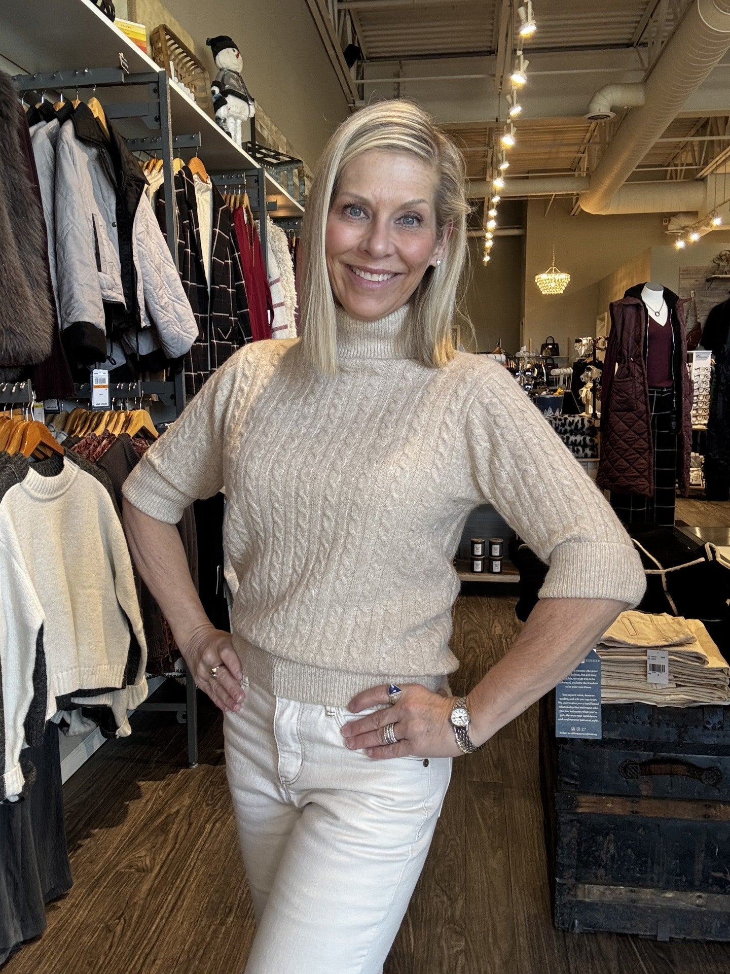 Cuffed Sleeve Turtleneck - Mainstream Boutique