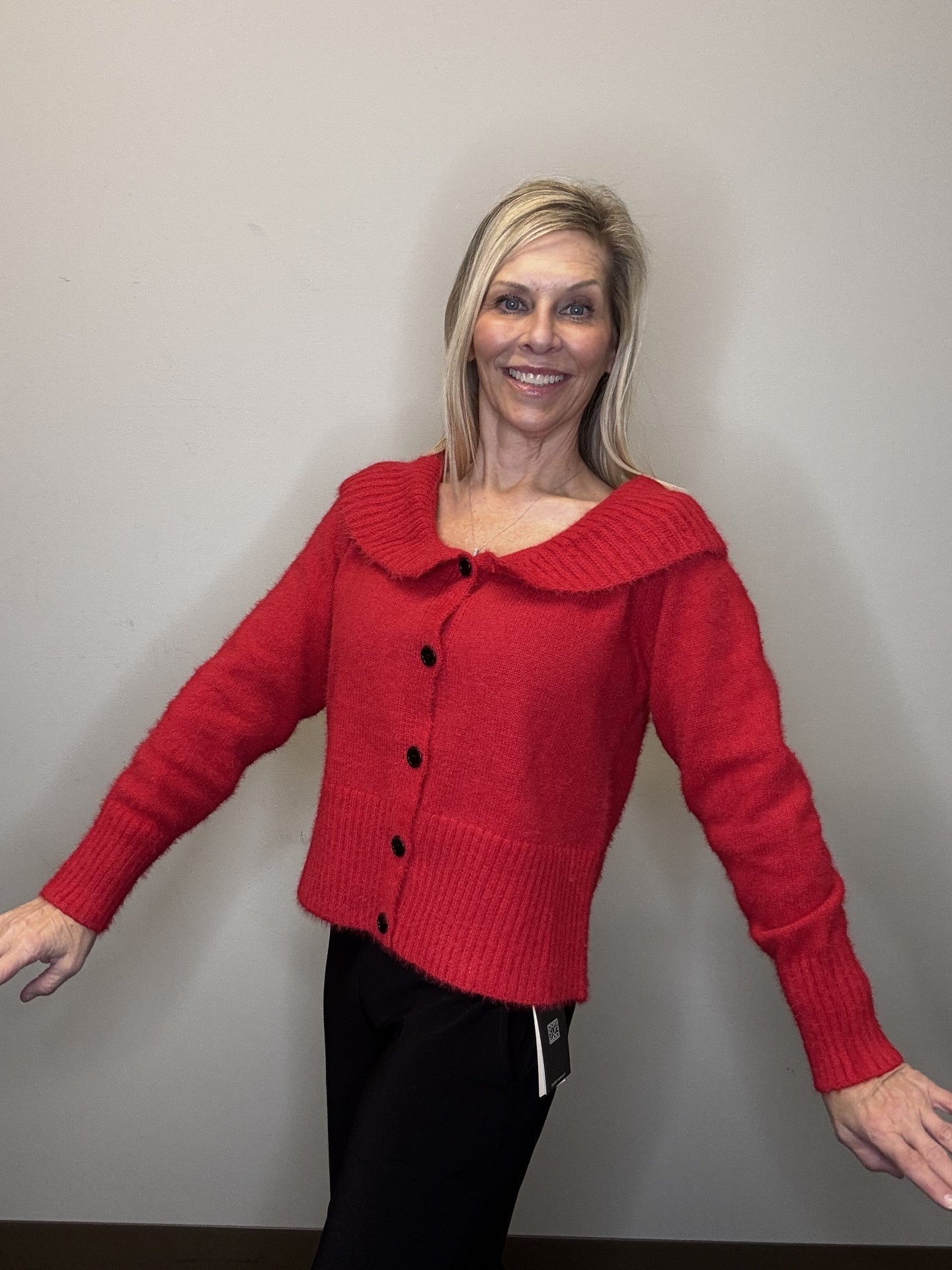 Boat Neck Cropped Cardigan With Bow Detail - Mainstream Boutique
