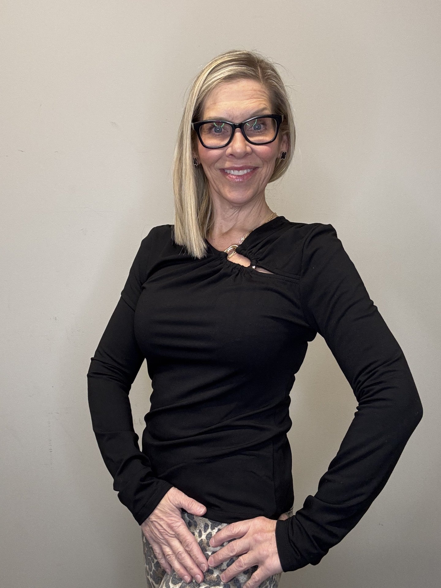 Ring Detail Long Sleeve Top - Mainstream Boutique