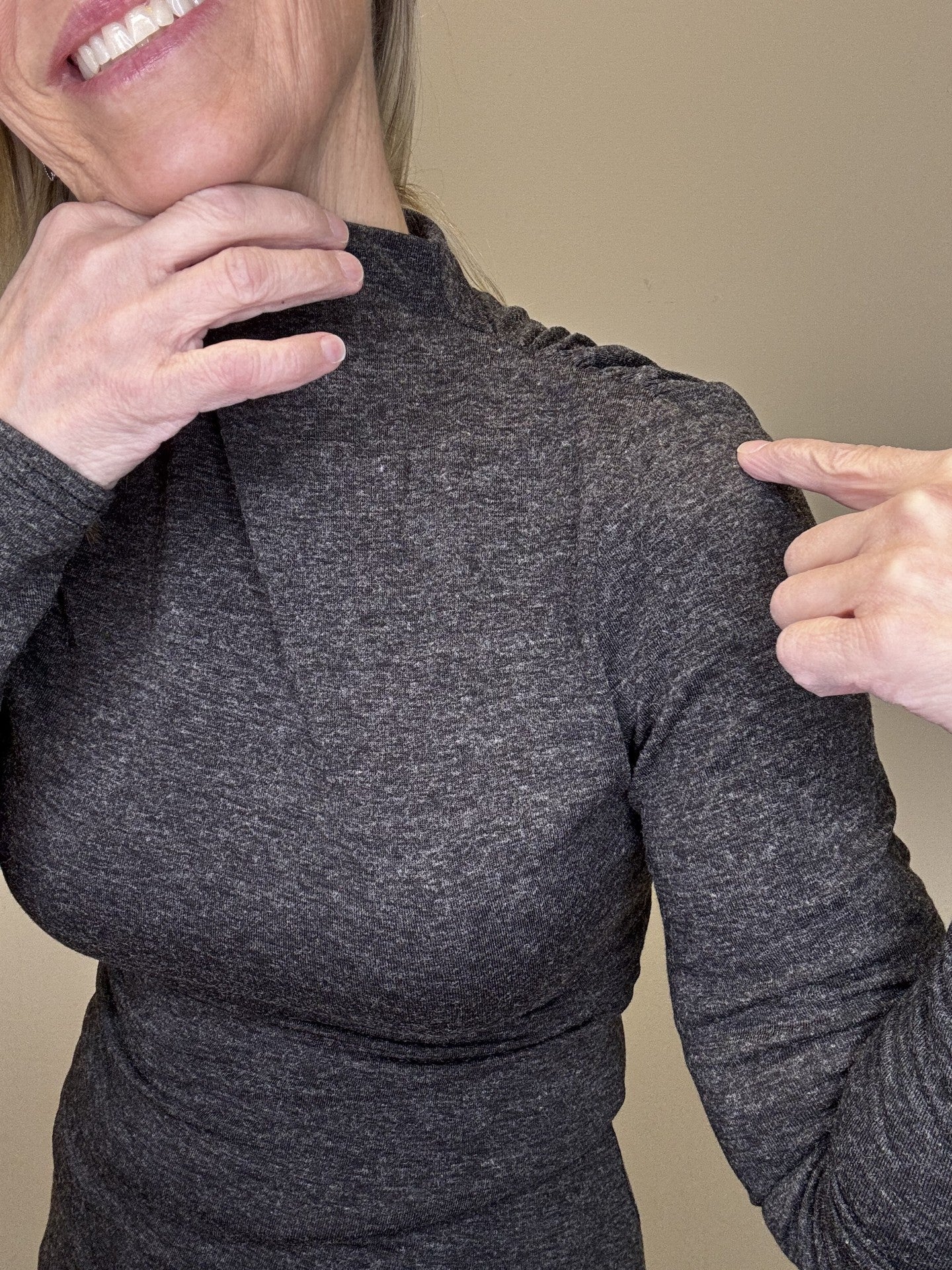 Mock Neck Side Ruched Top - Mainstream Boutique