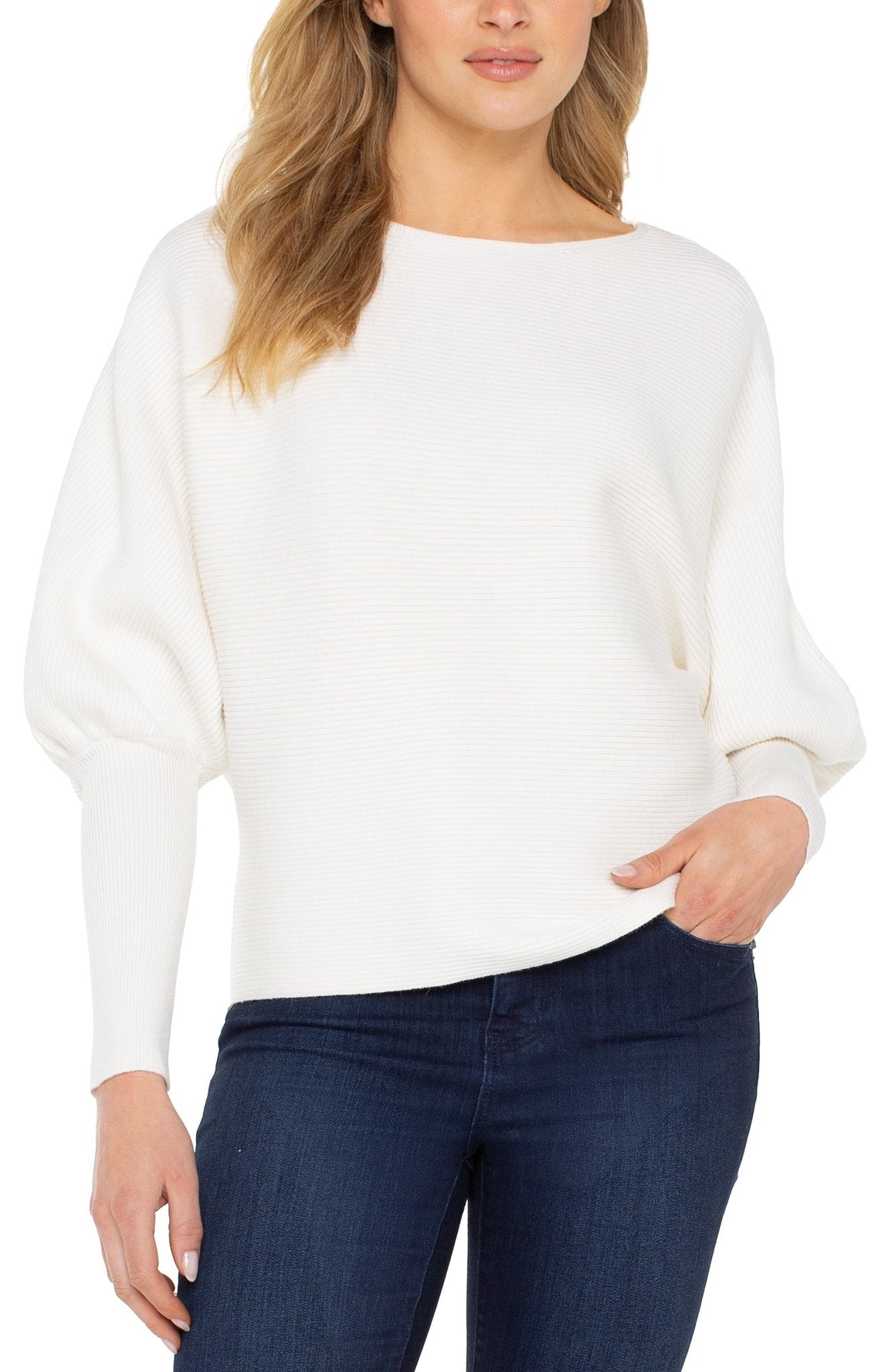 Liverpool Boat Neck Dolman Balloon Sleeve Sweater - Mainstream Boutique