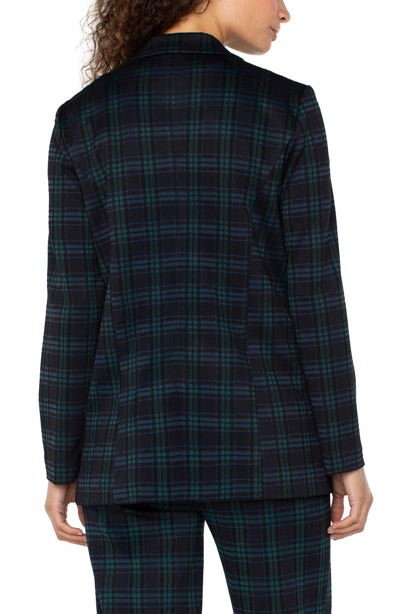 Liverpool Boyfriend Blazer - Black Watch Plaid - Mainstream Boutique